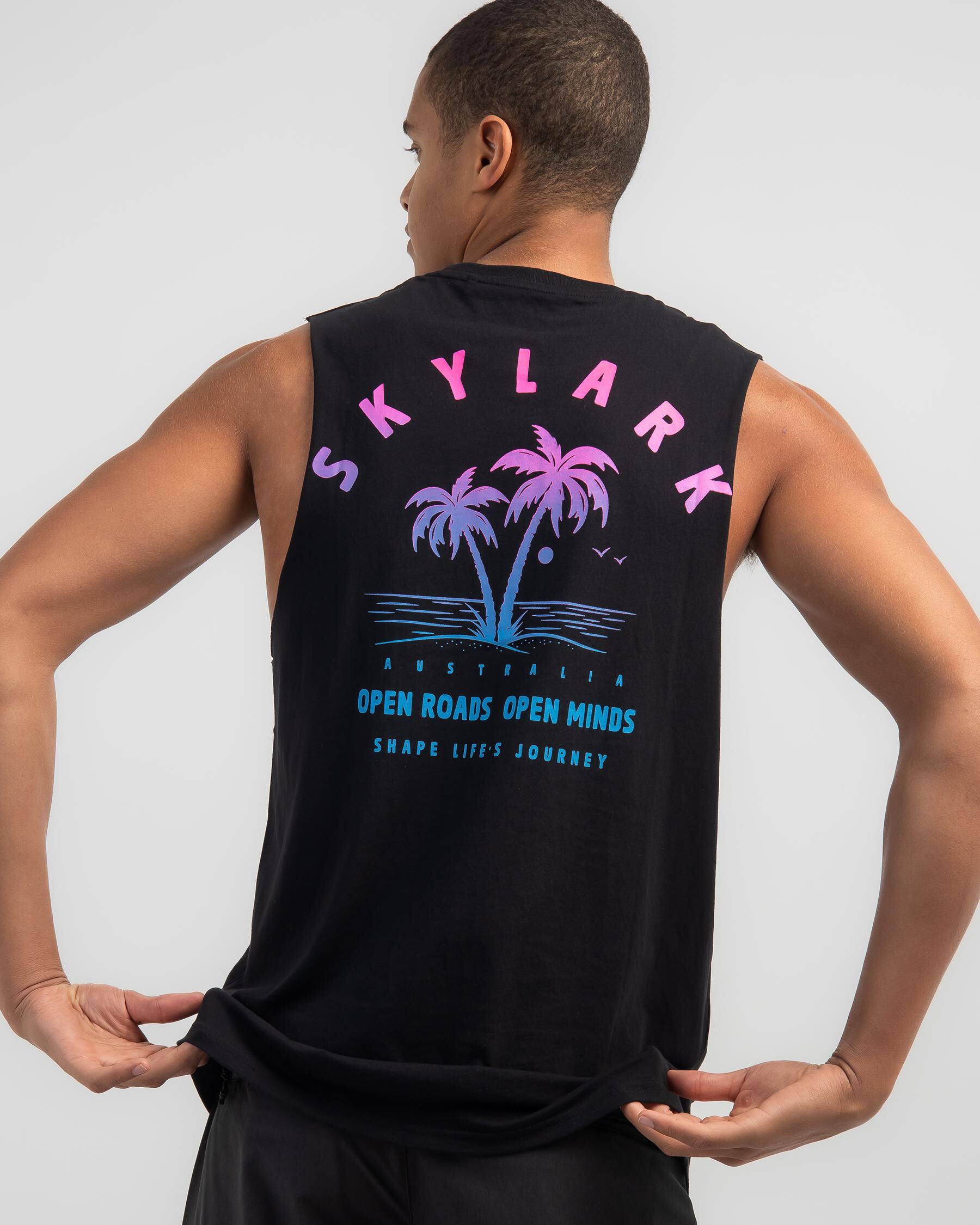 Skylark Men's Palmy Muscle Tank Top in Black