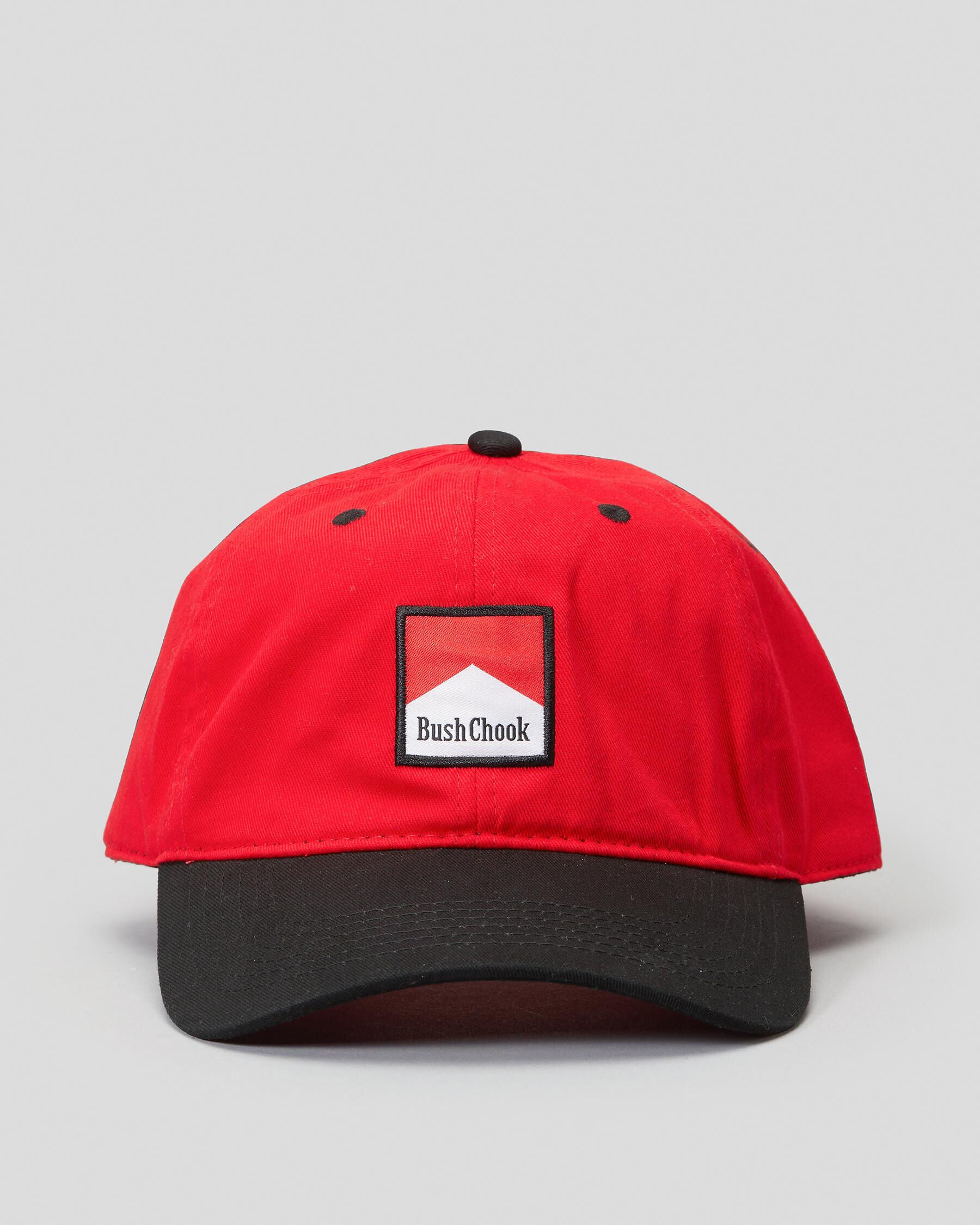 Bush Chook Men's Smoko Baseball Caps in Red