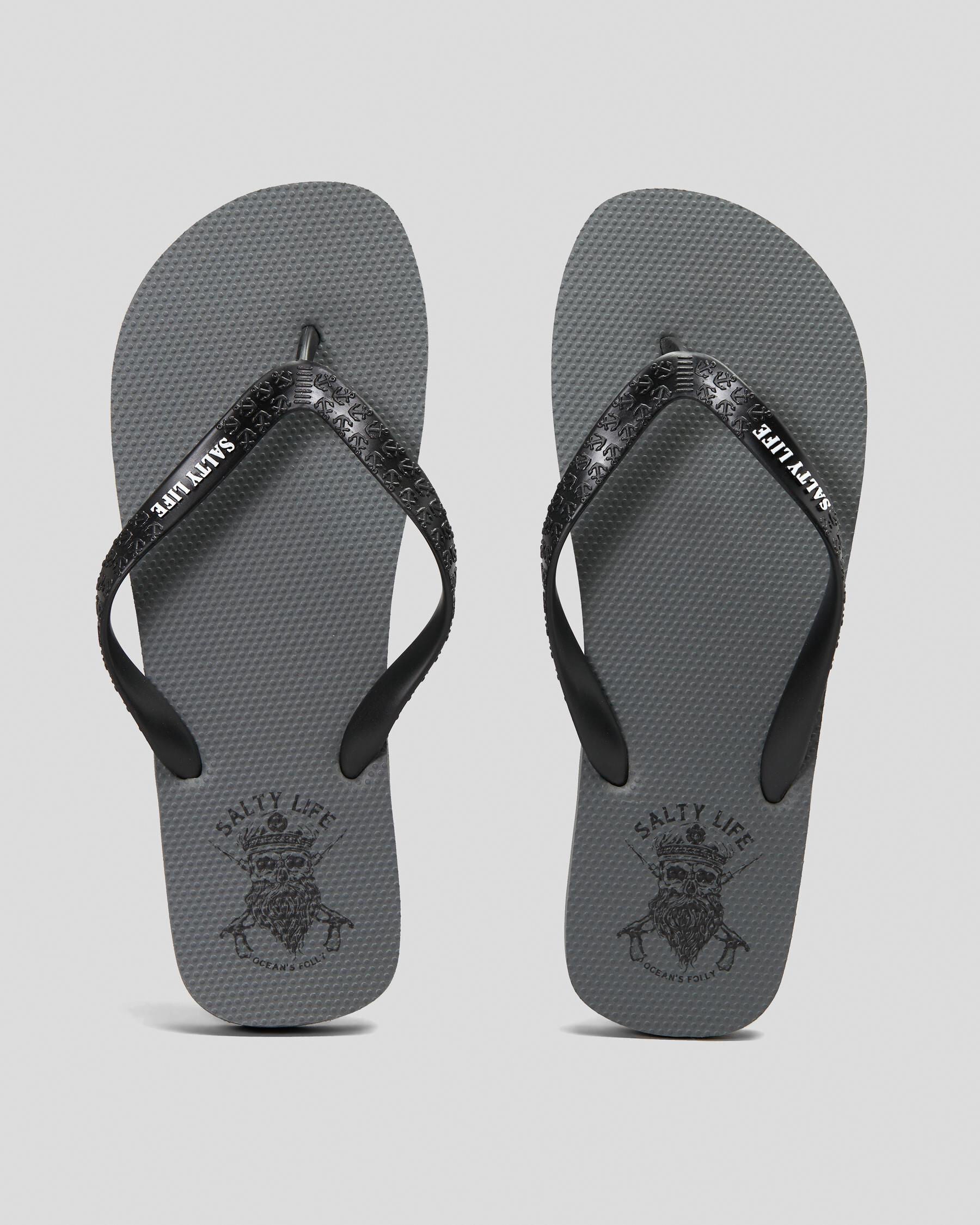 Salty Life Men's Overboard Flip Flops in Grey