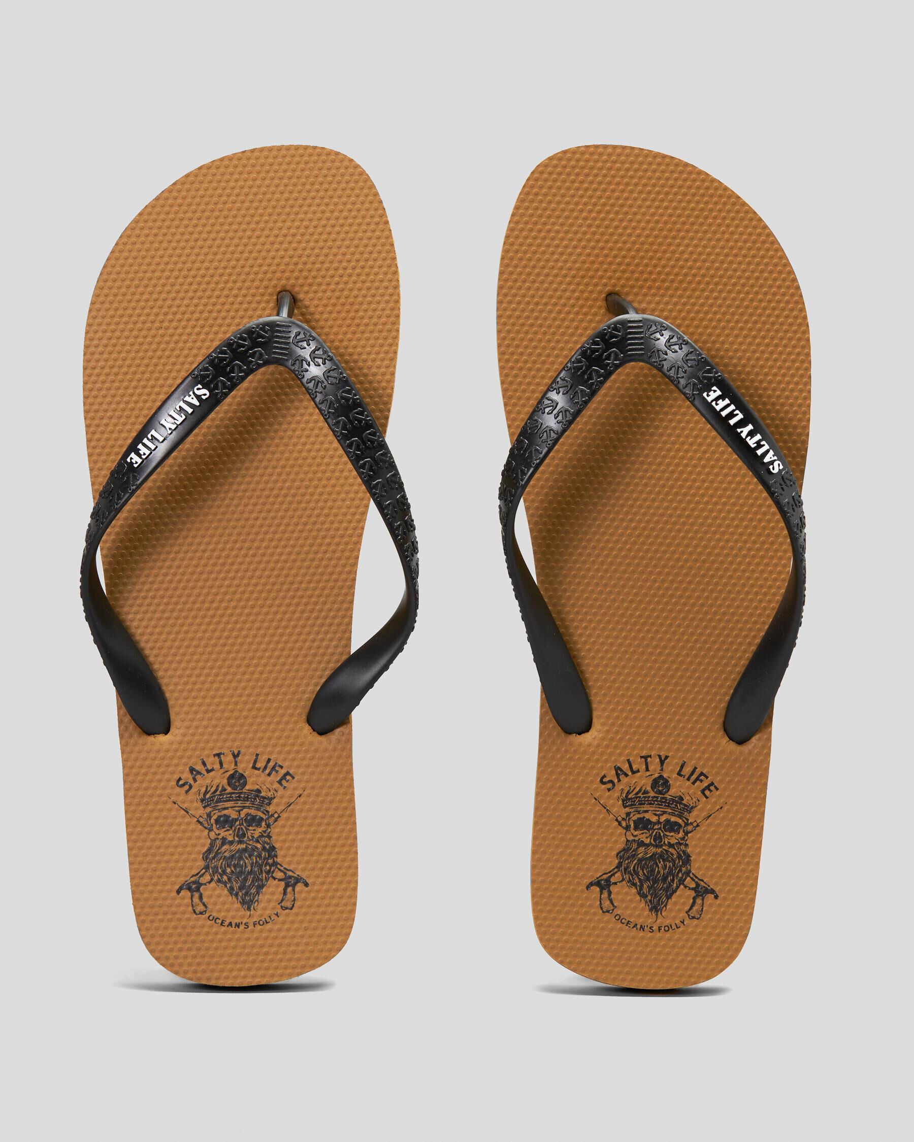 Salty Life Men's Overboard Flip Flops in Brown