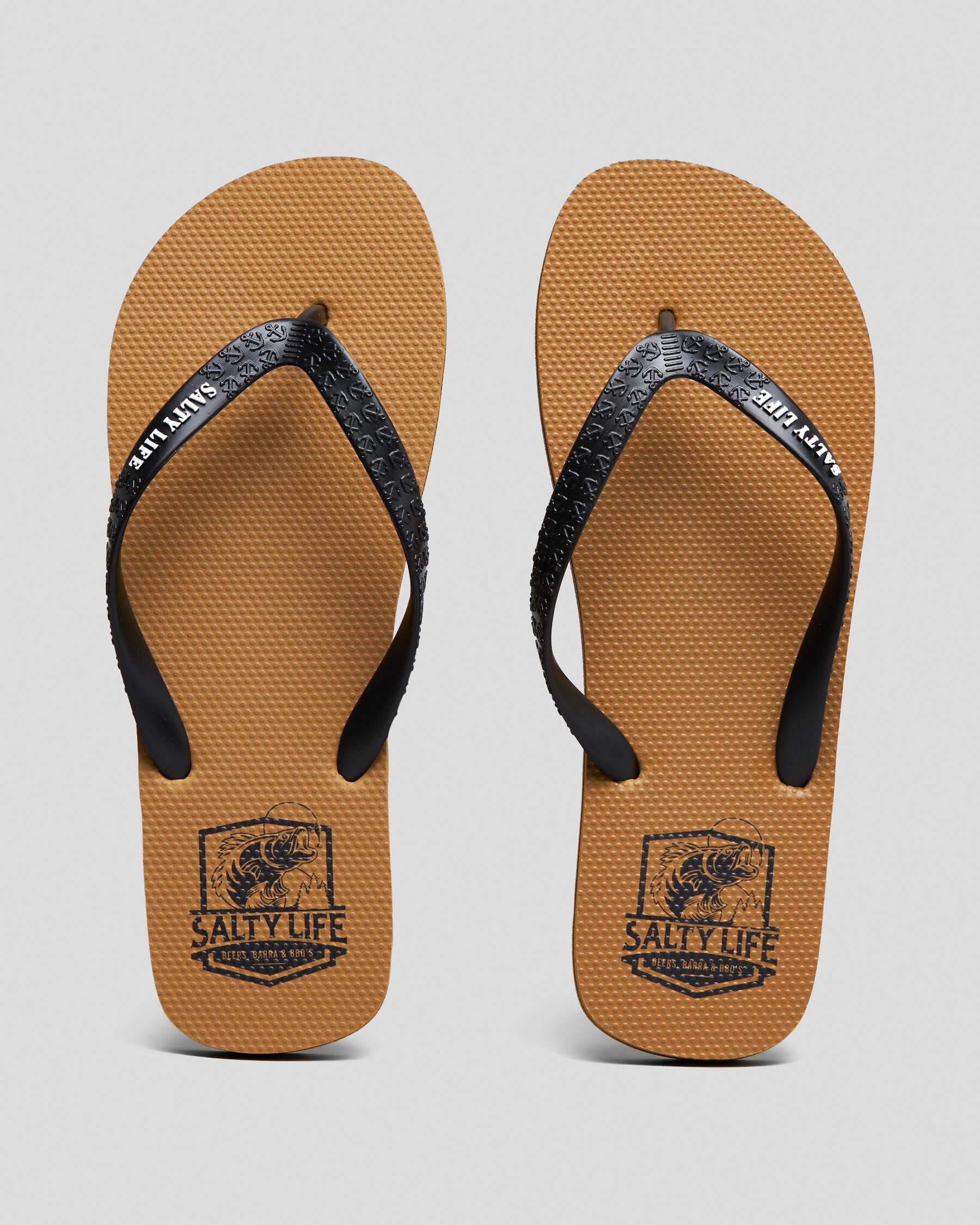 Salty Life Men's Three B's Flip Flops in Brown