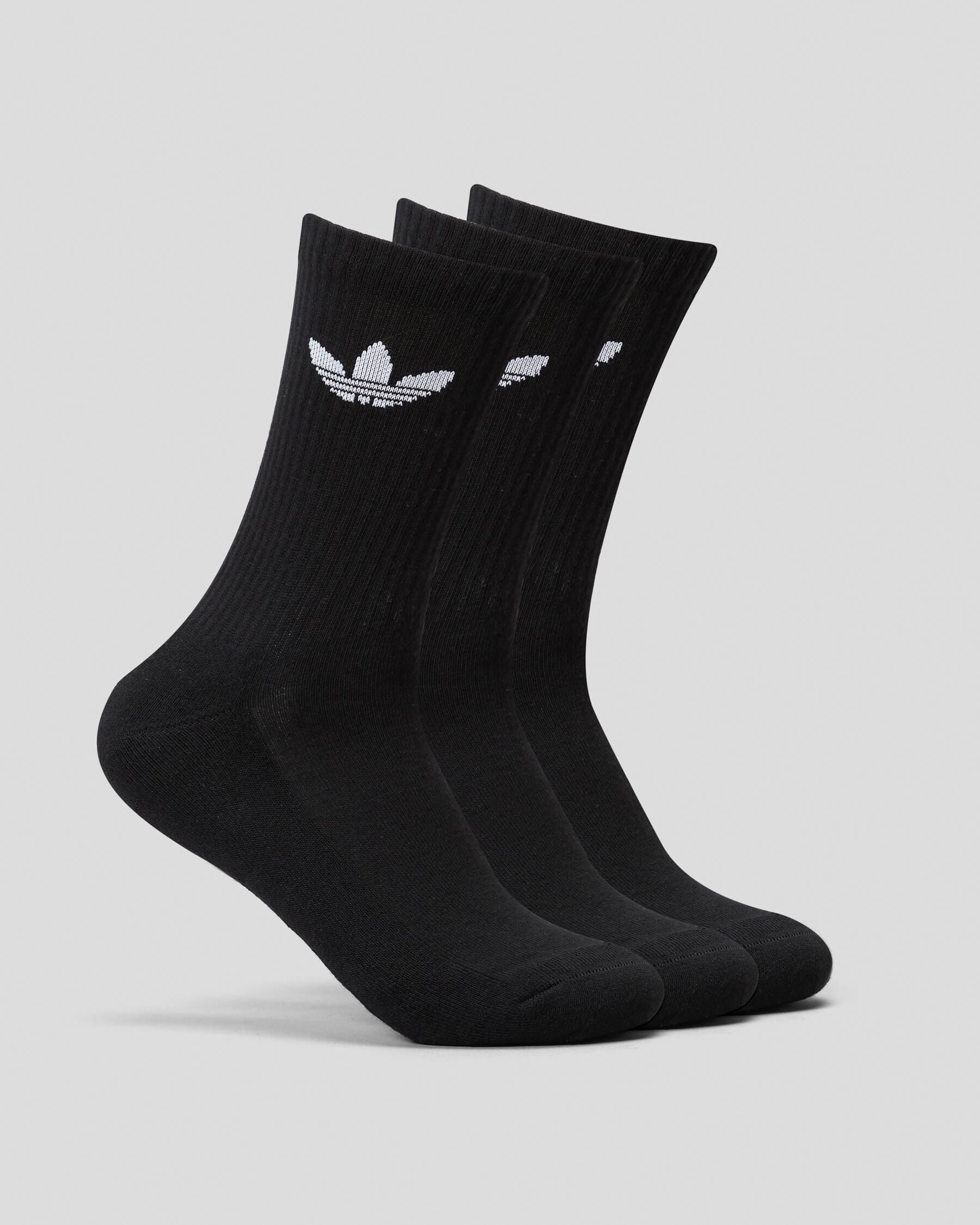 Adidas Women's Trefoil Crew Socks 3 Pack in Black