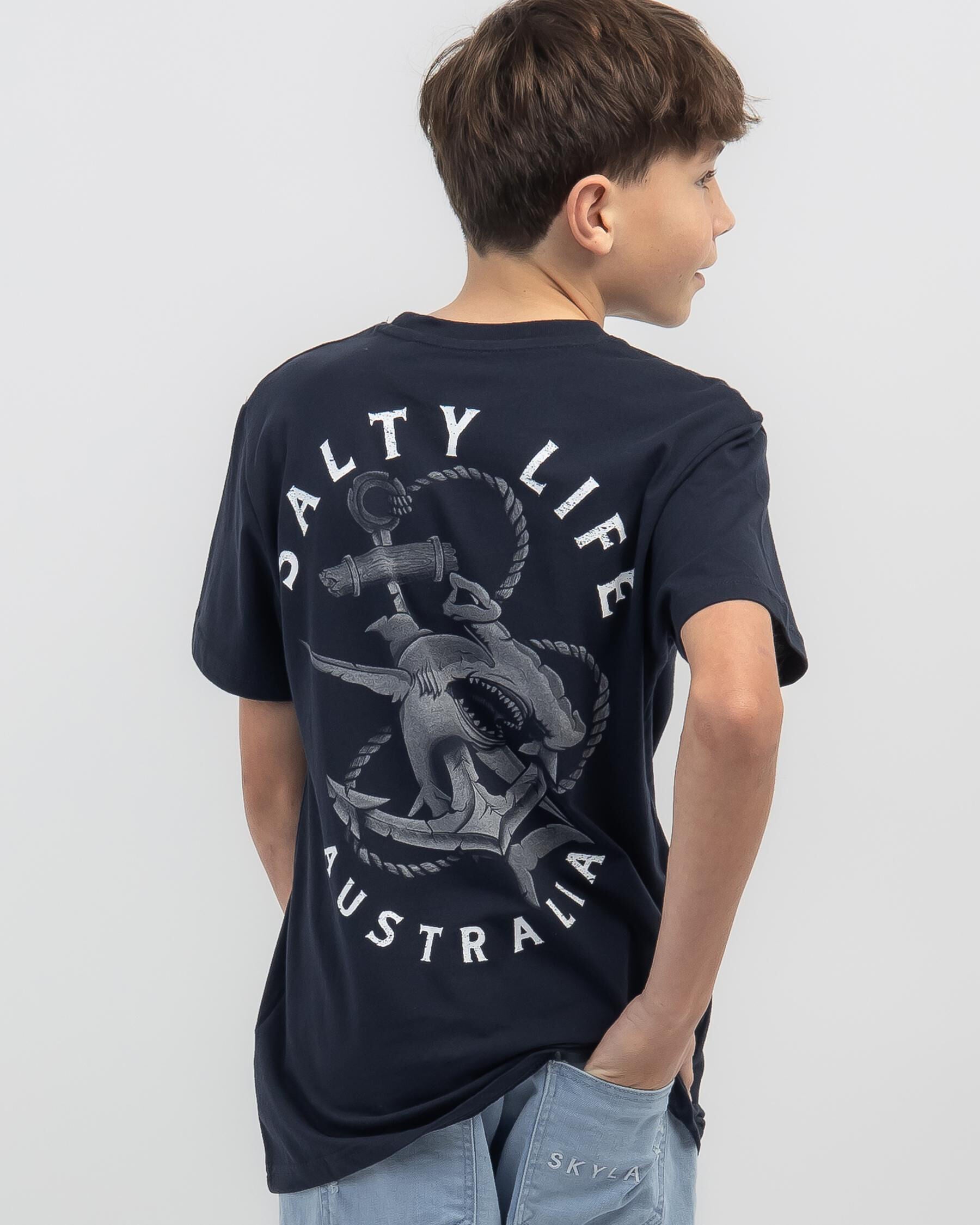 Salty Life Boys' Hammerhead T-Shirt in Navy