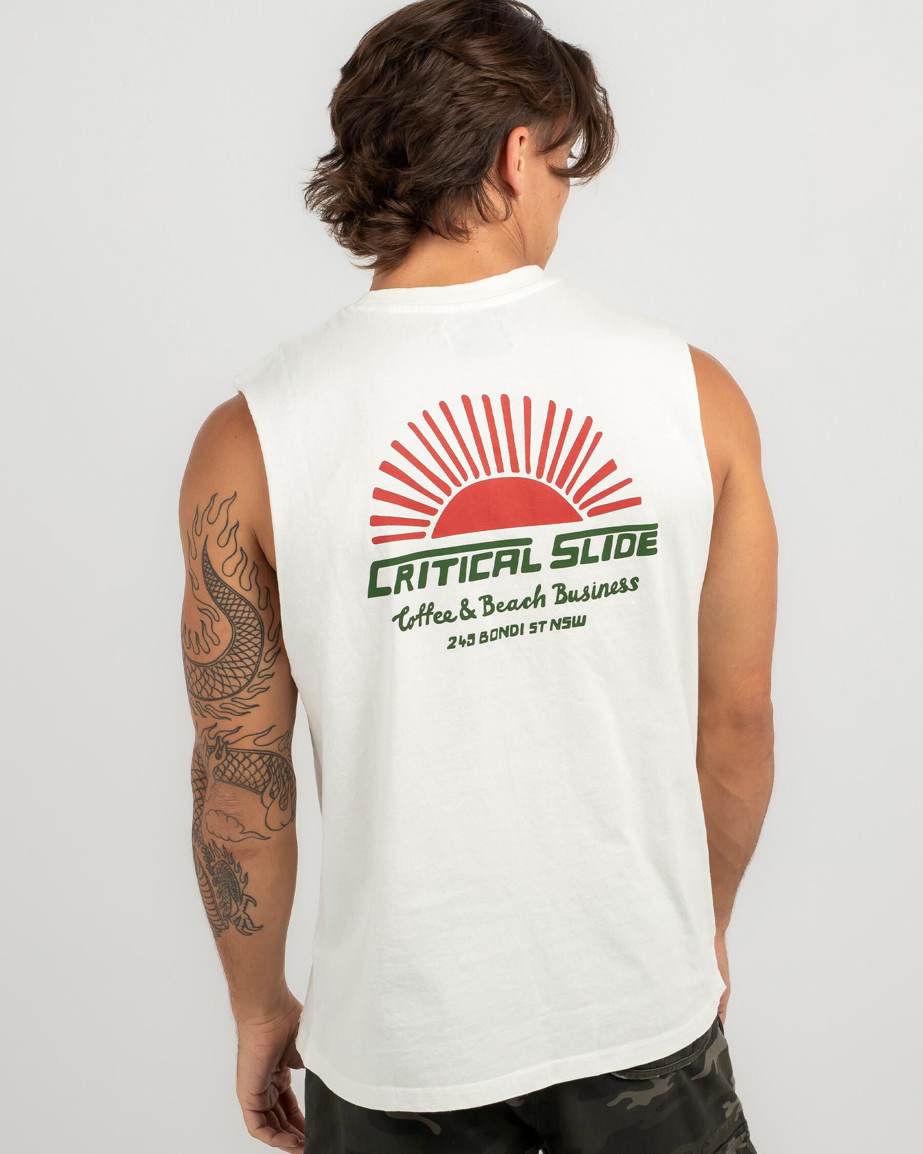 The Critical Slide Society Men's Rising Sun Muscle Tank Top in White