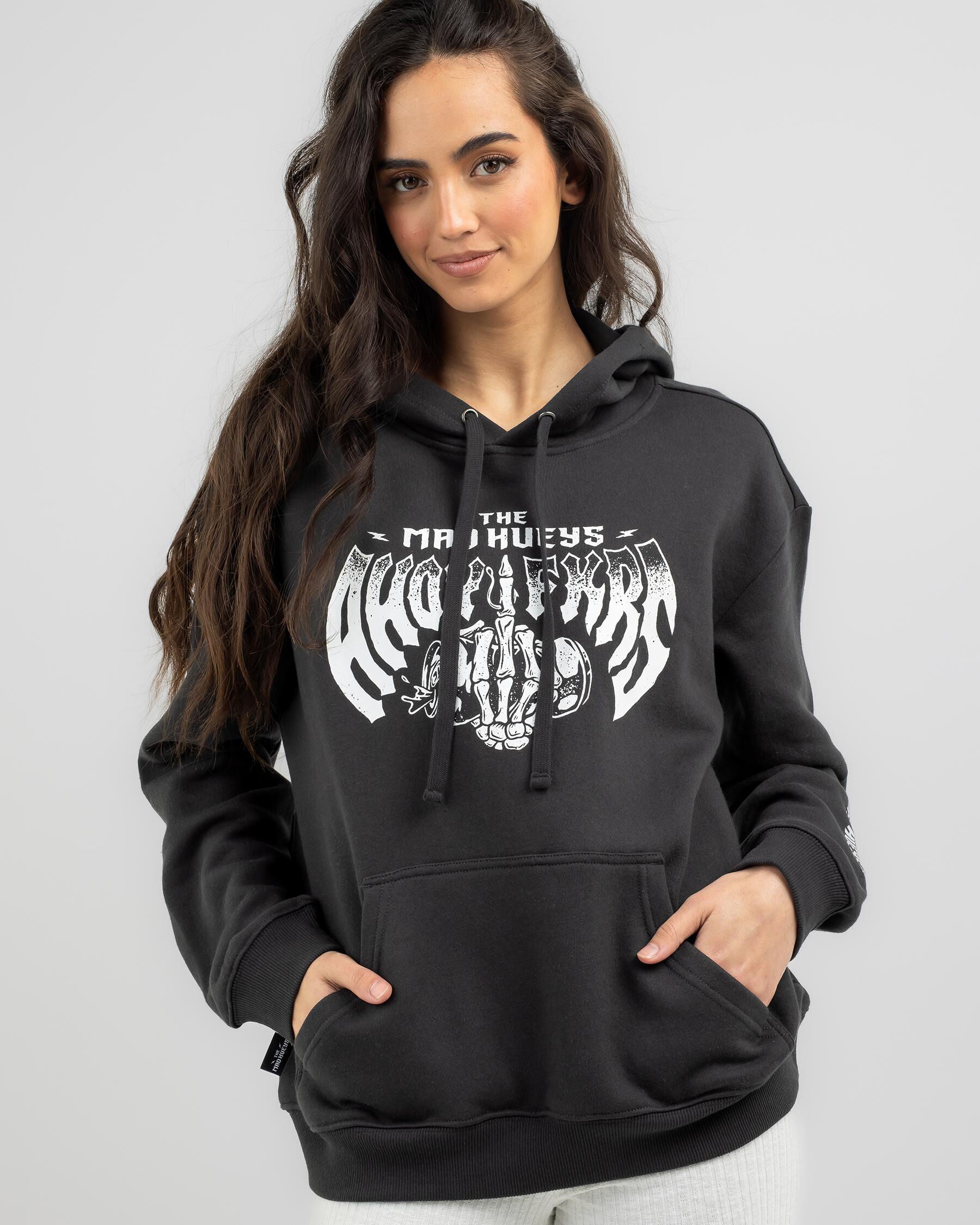 The Mad Hueys Women's Metal Ahoy Hoodie in Black