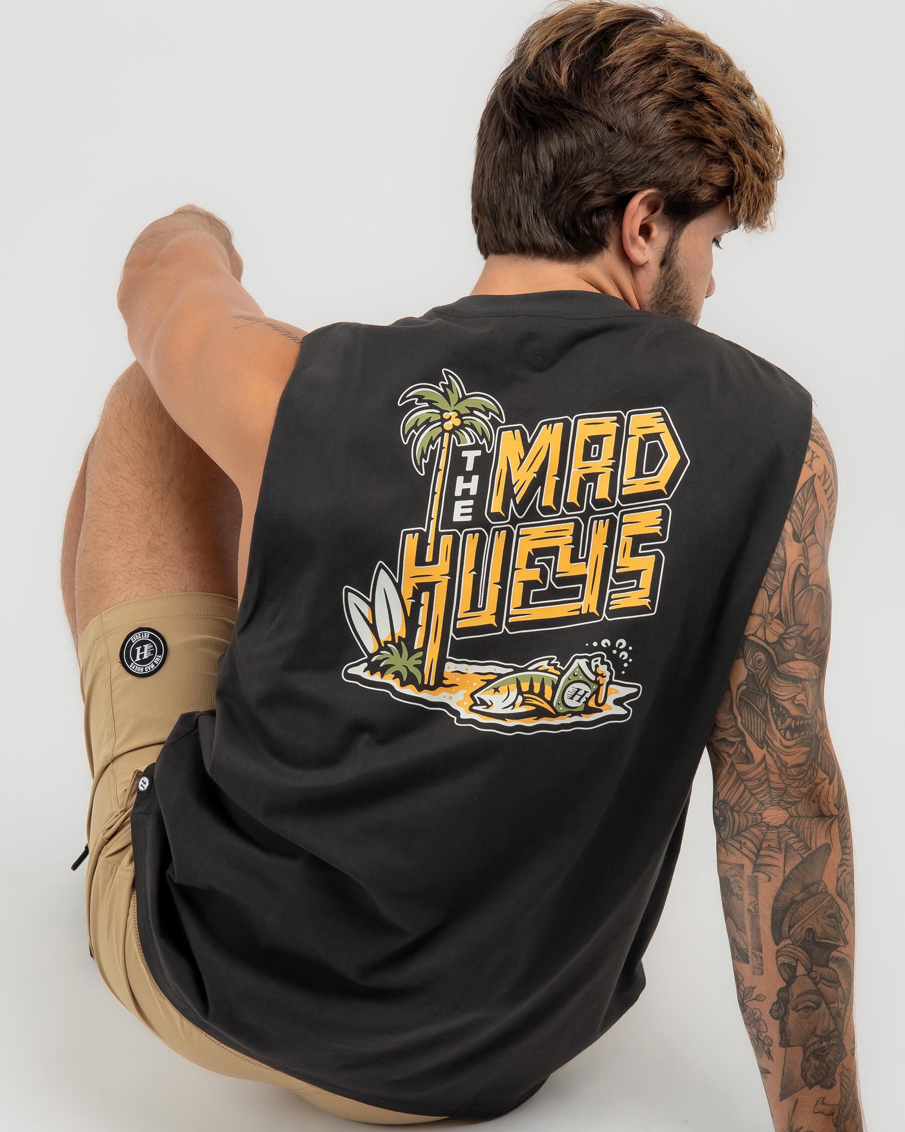 The Mad Hueys Men's Hueys Beach Club Muscle Tank Top in Black