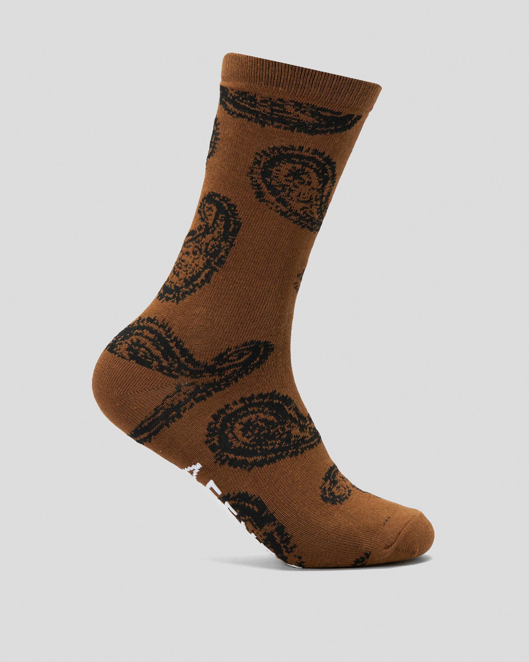 Afends Men's Tradition Recycled Socks in Brown