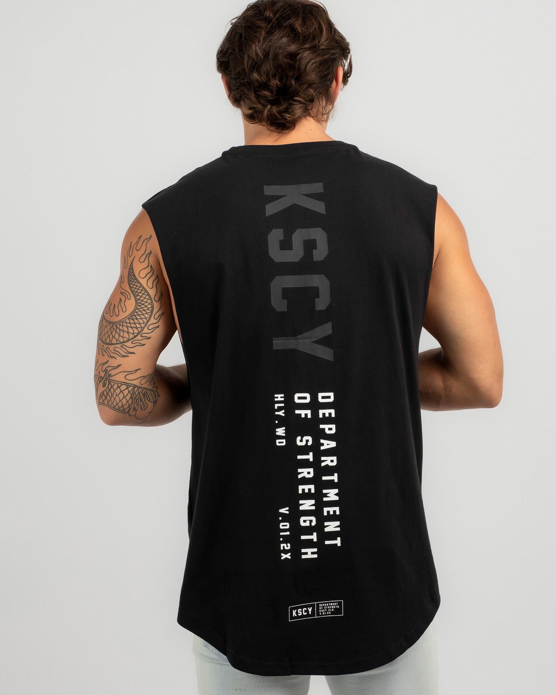 Kiss Chacey Men's Manifest Dual Curved Muscle Tank Top in Black