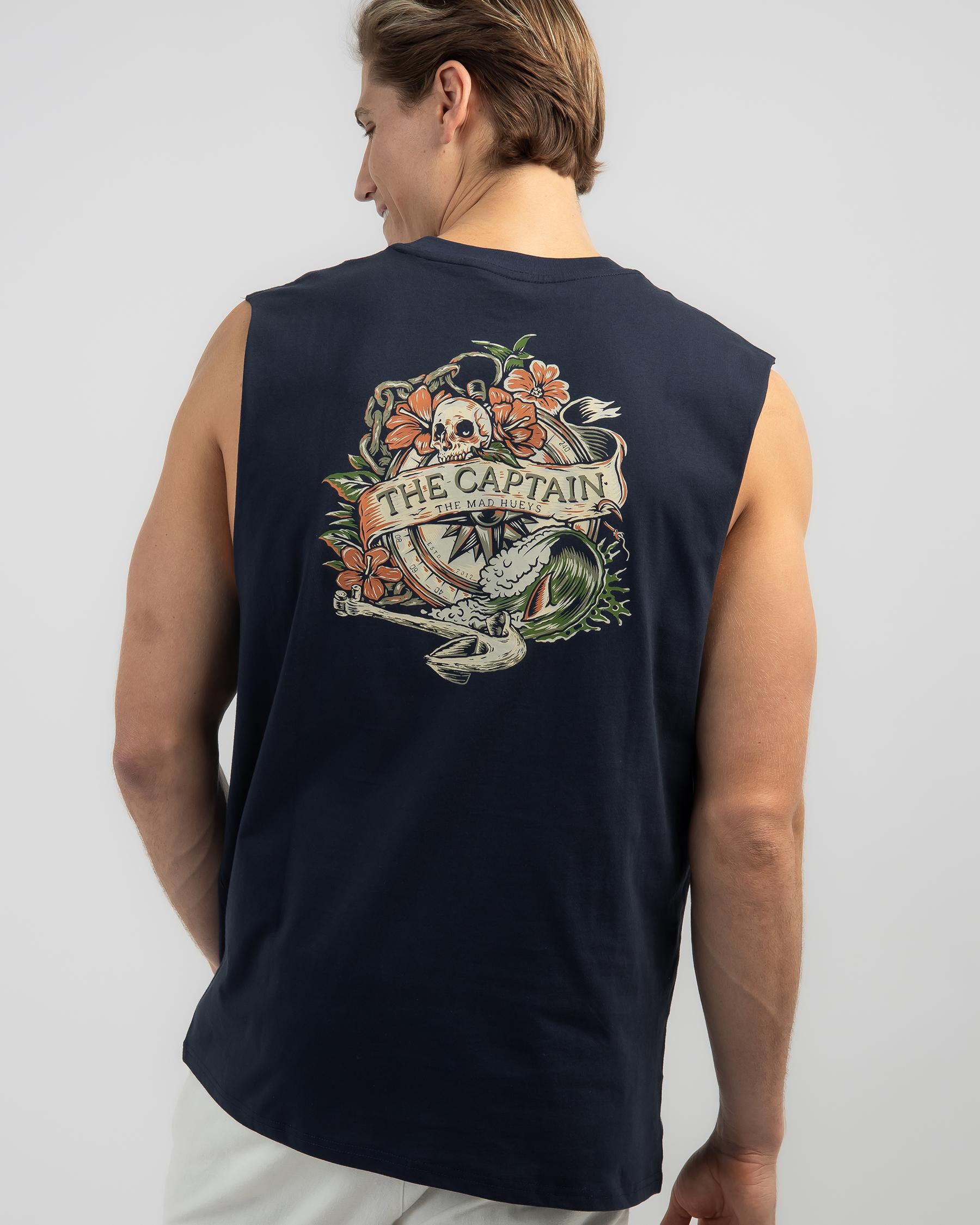 The Mad Hueys Men's Captain Compass Muscle Tank Top in Navy