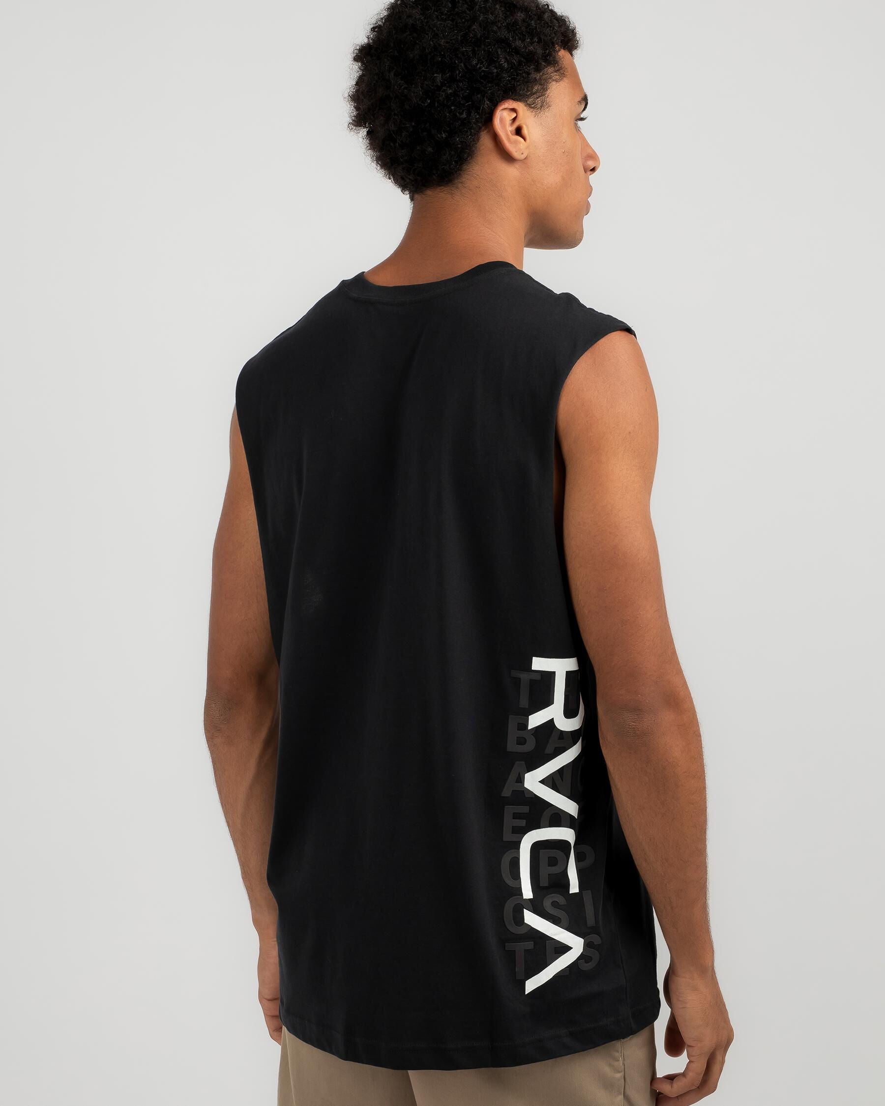 RVCA Men's Offset Muscle Tank Top in Black