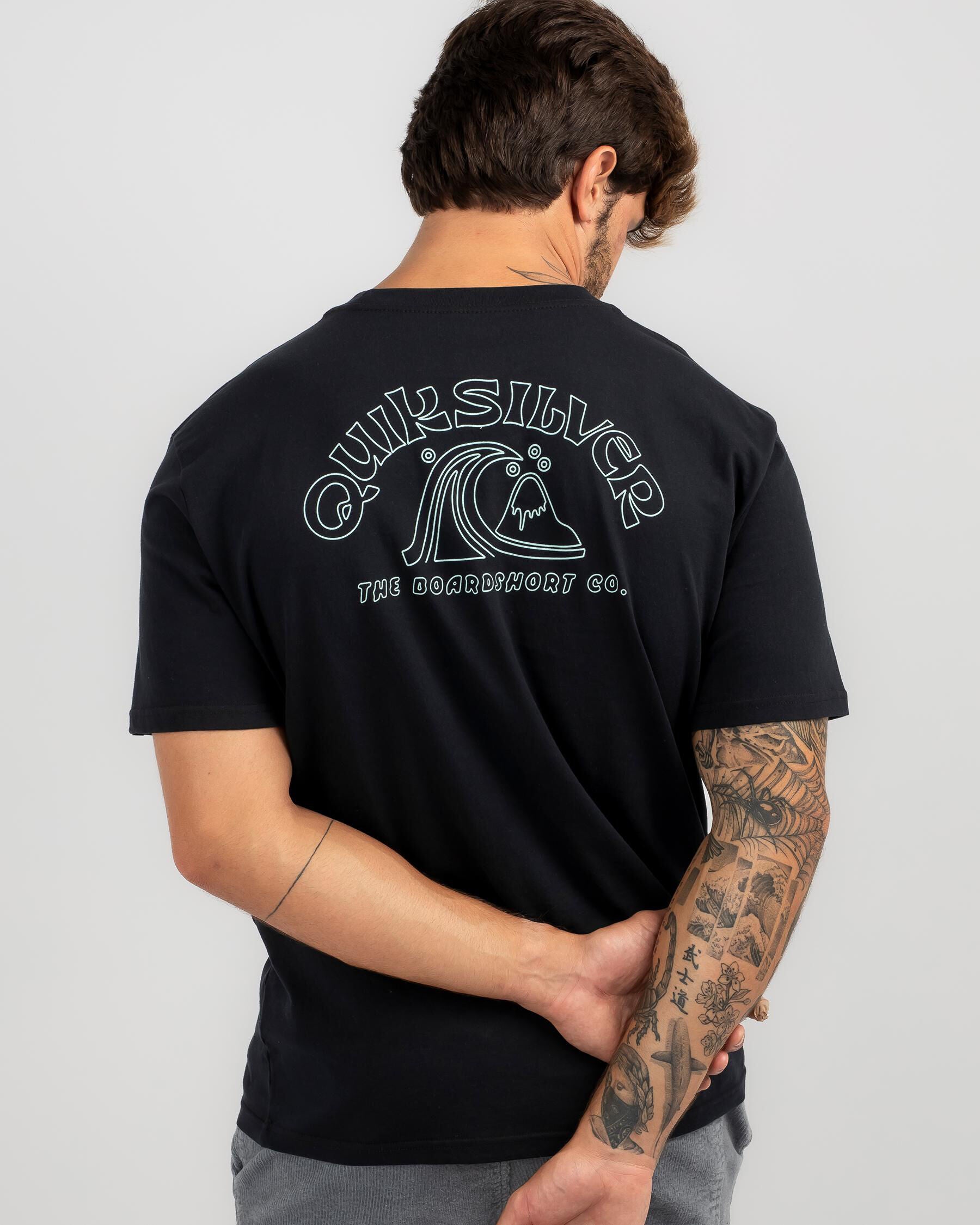 Quiksilver Men's Bubble Outline T-Shirt in Black