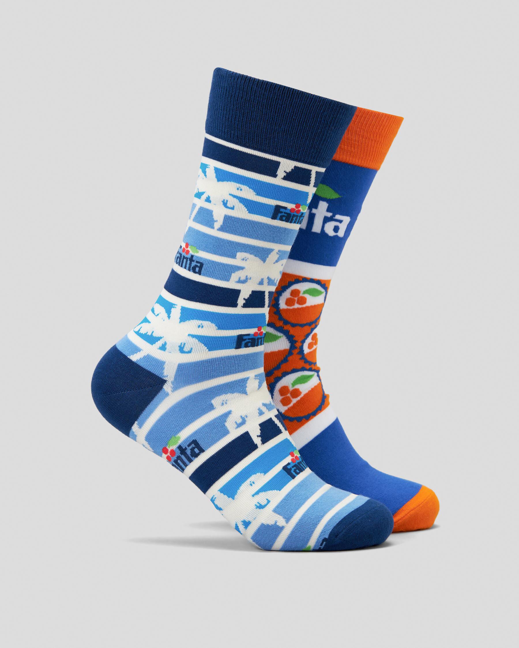 FOOT-IES Men's Fanta Summer Organic Socks 2 Pack in Blue