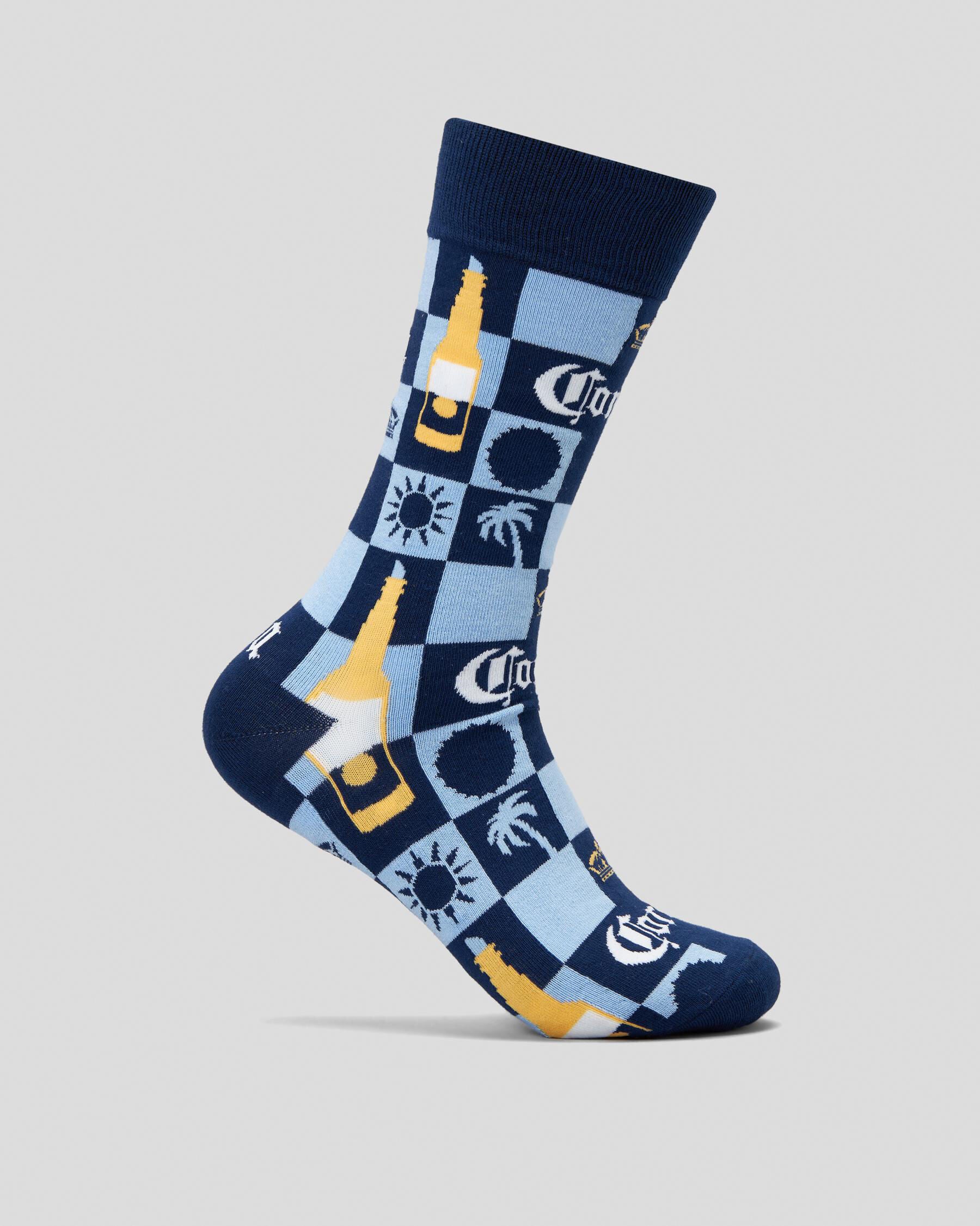 FOOT-IES Men's Corona Checkmate Socks in Navy