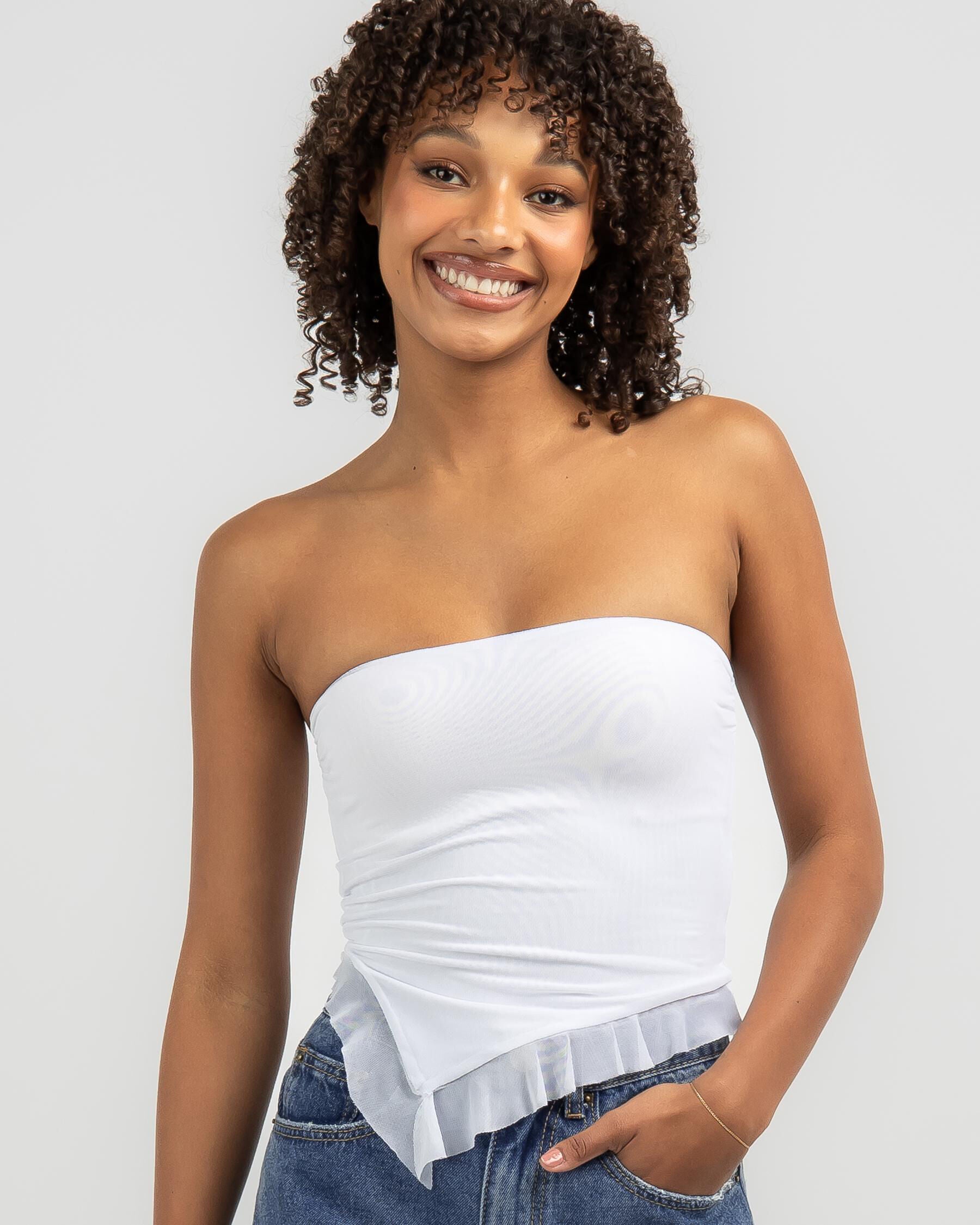 Ava And Ever Women's Troy Mesh Tube Top in White