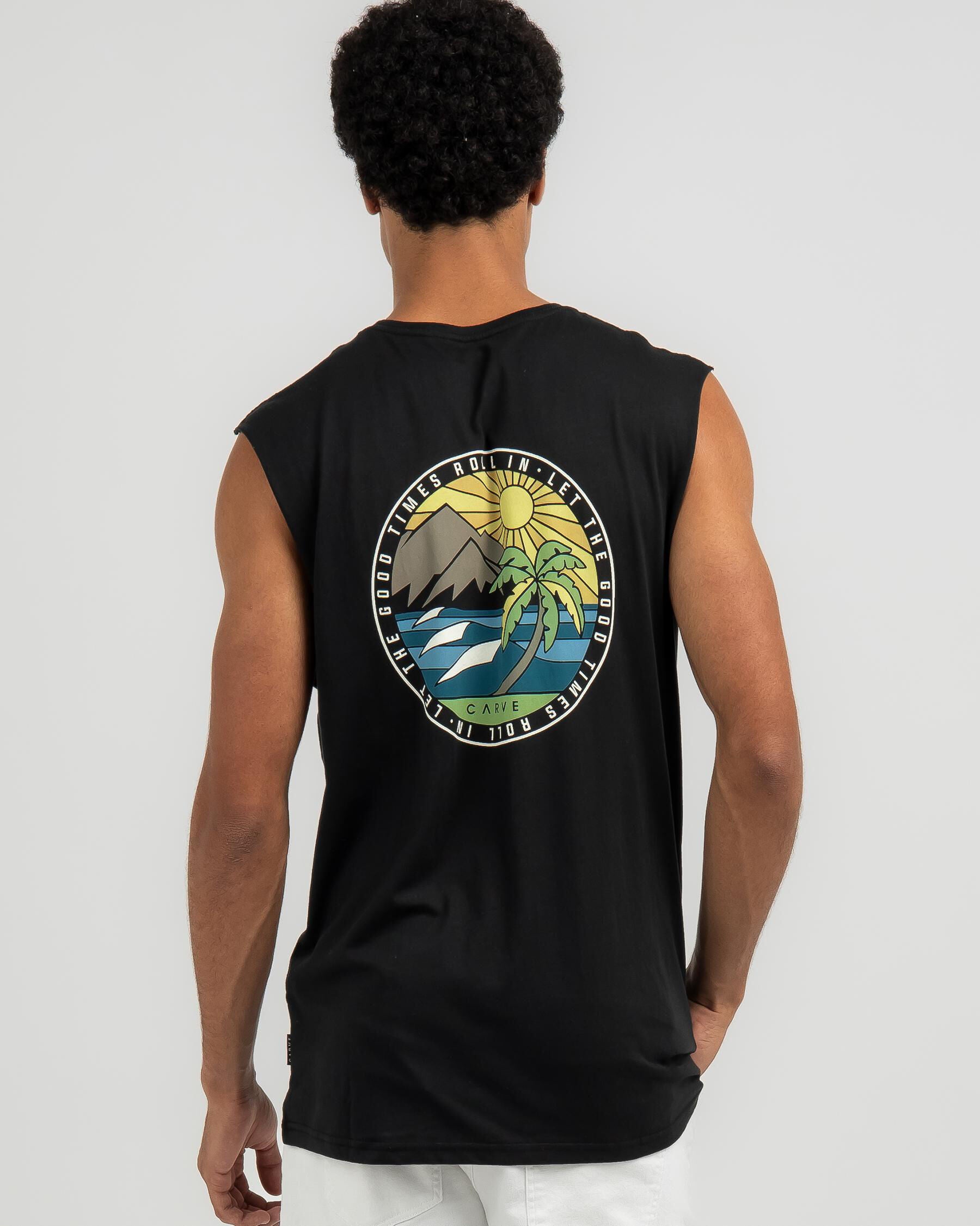 Carve Men's Sun 'n' Surf Muscle Tank Top in Black