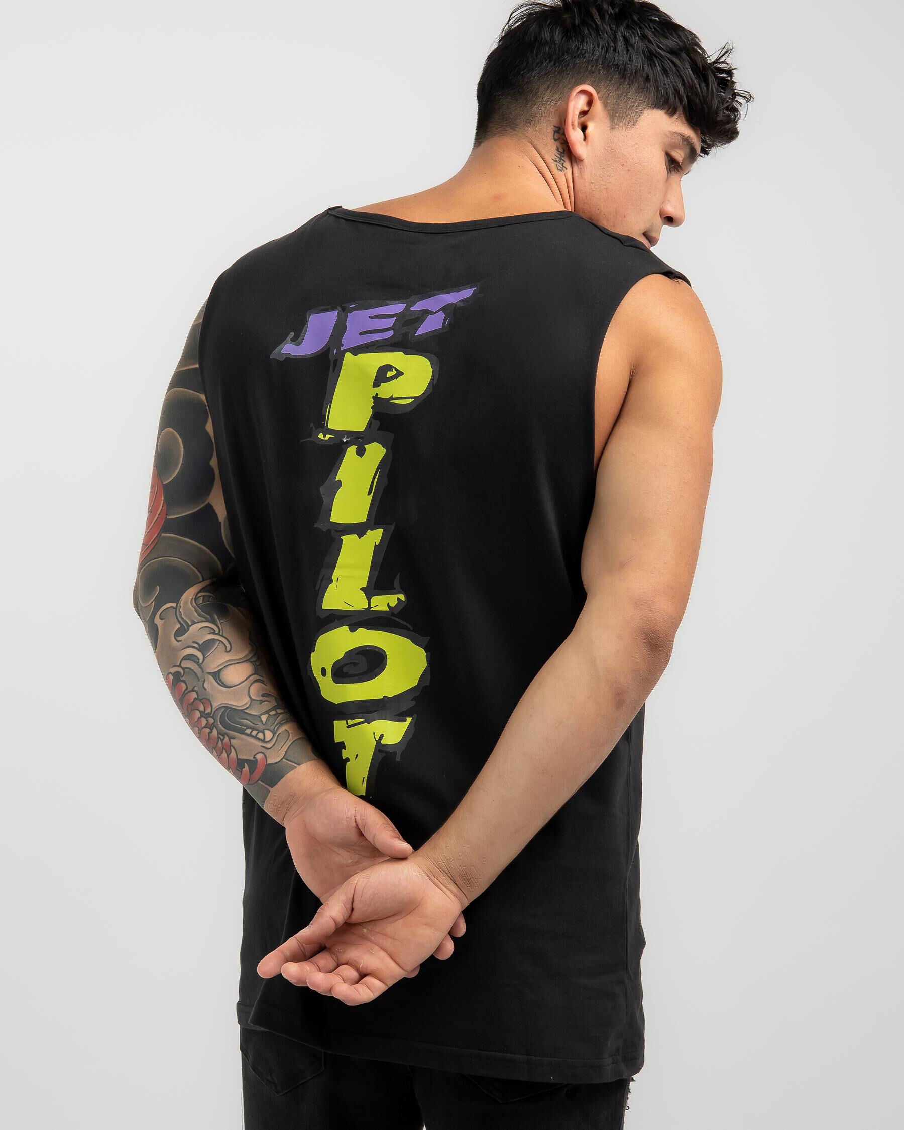 Jetpilot Men's Raver Muscle Tank Top in Black