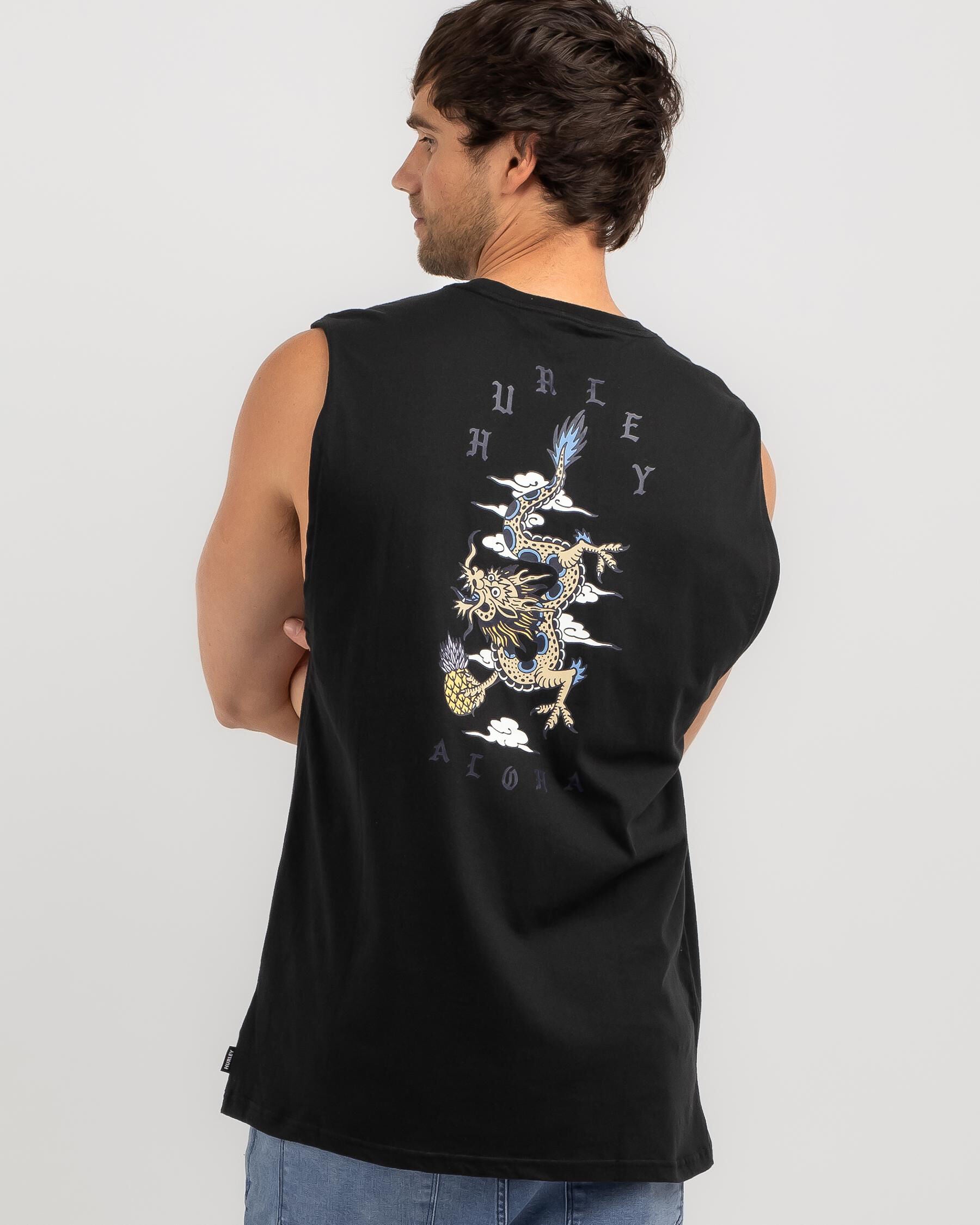 Hurley Men's Aloha Muscle Tank Top in Black