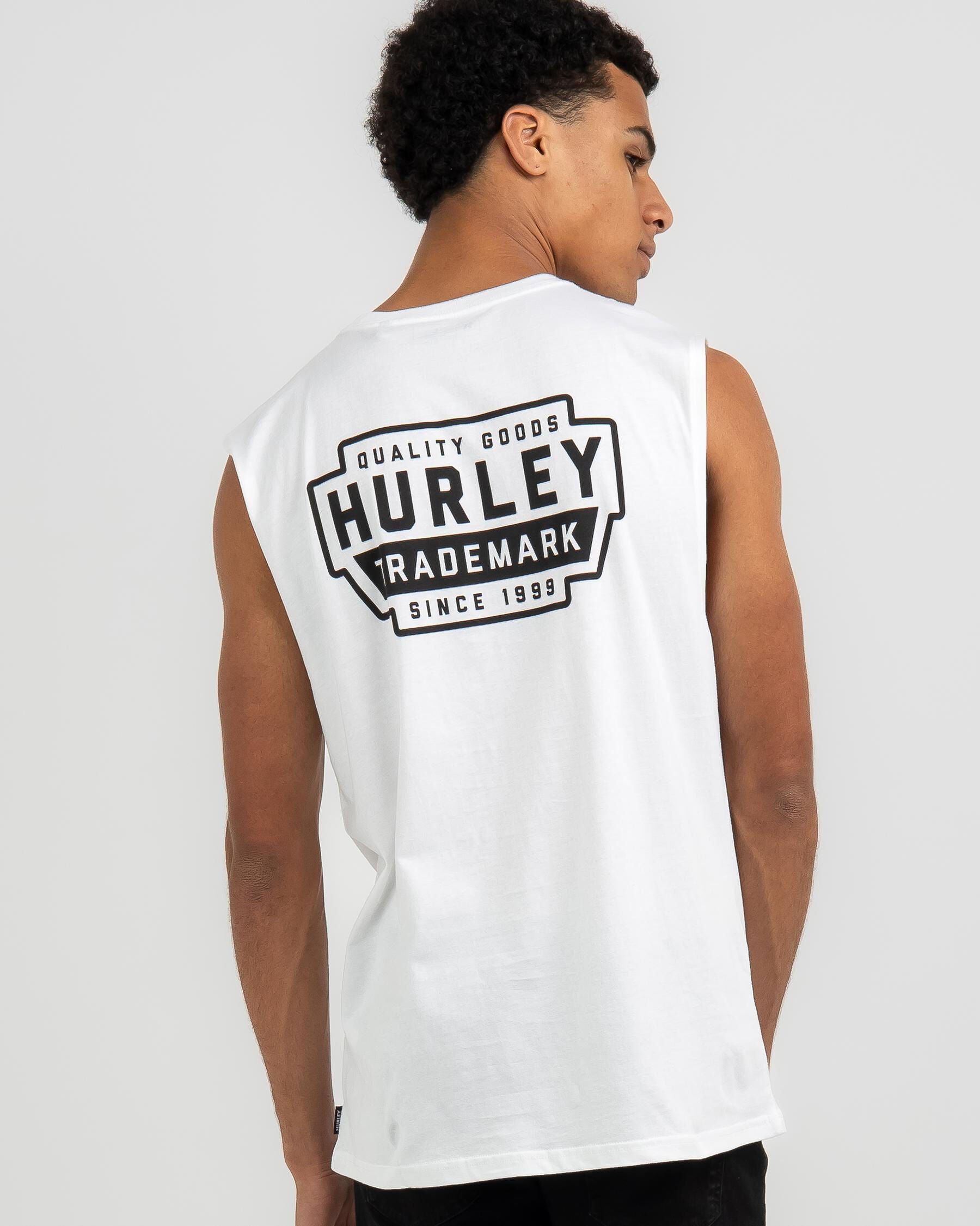 Hurley Men's Station Muscle Tank Top in White