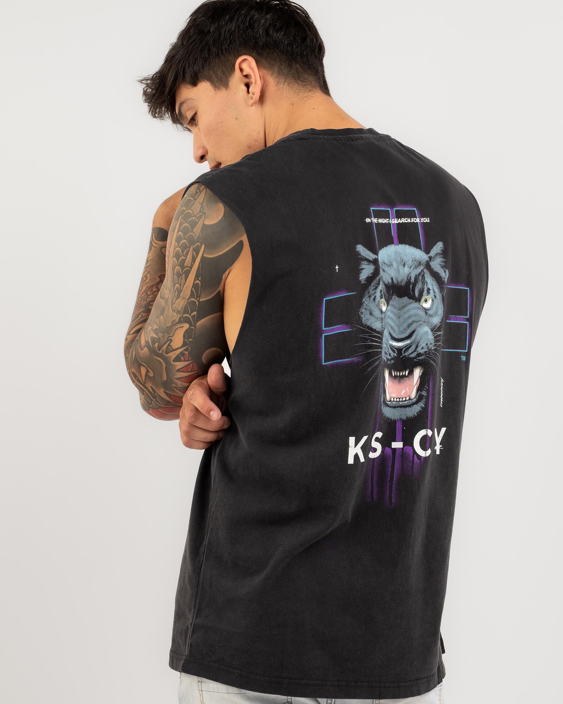 Kiss Chacey Men's Narayan Relaxed Muscle Tank Top in Black