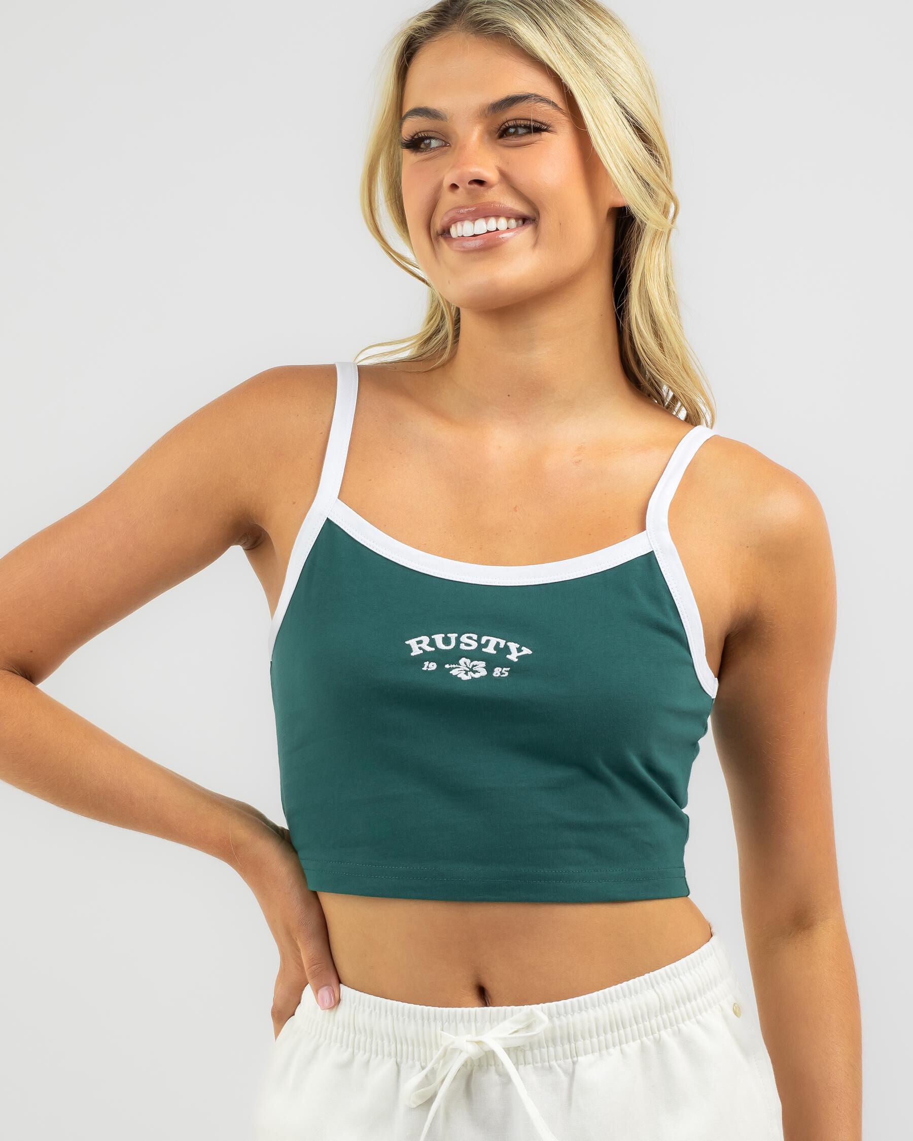Rusty Women's Thriving Tank Top in Green