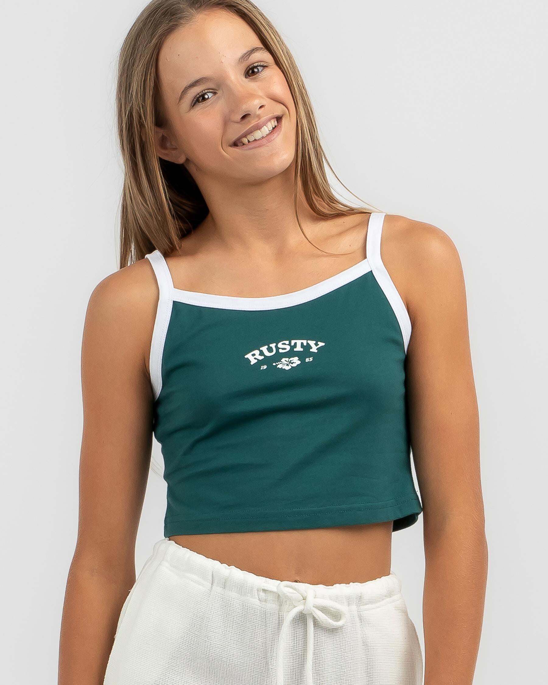 Rusty Girls' Thriving Tank Top in Green