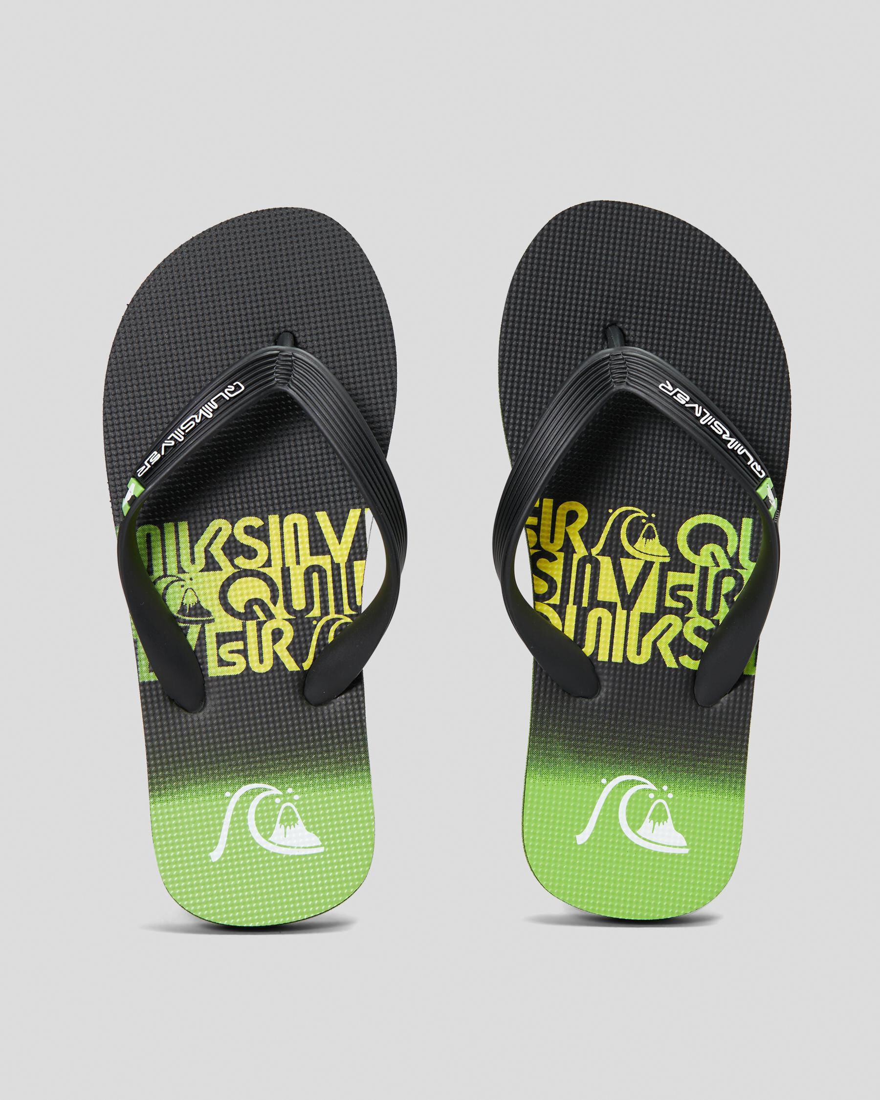 Quiksilver Boys' Molokai Art Youth Flip Flops in Green