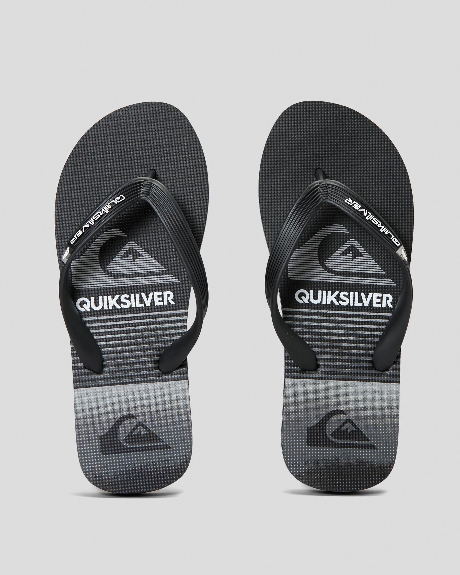 Quiksilver Boys' Molokai Slab Youth Flip Flops in Grey