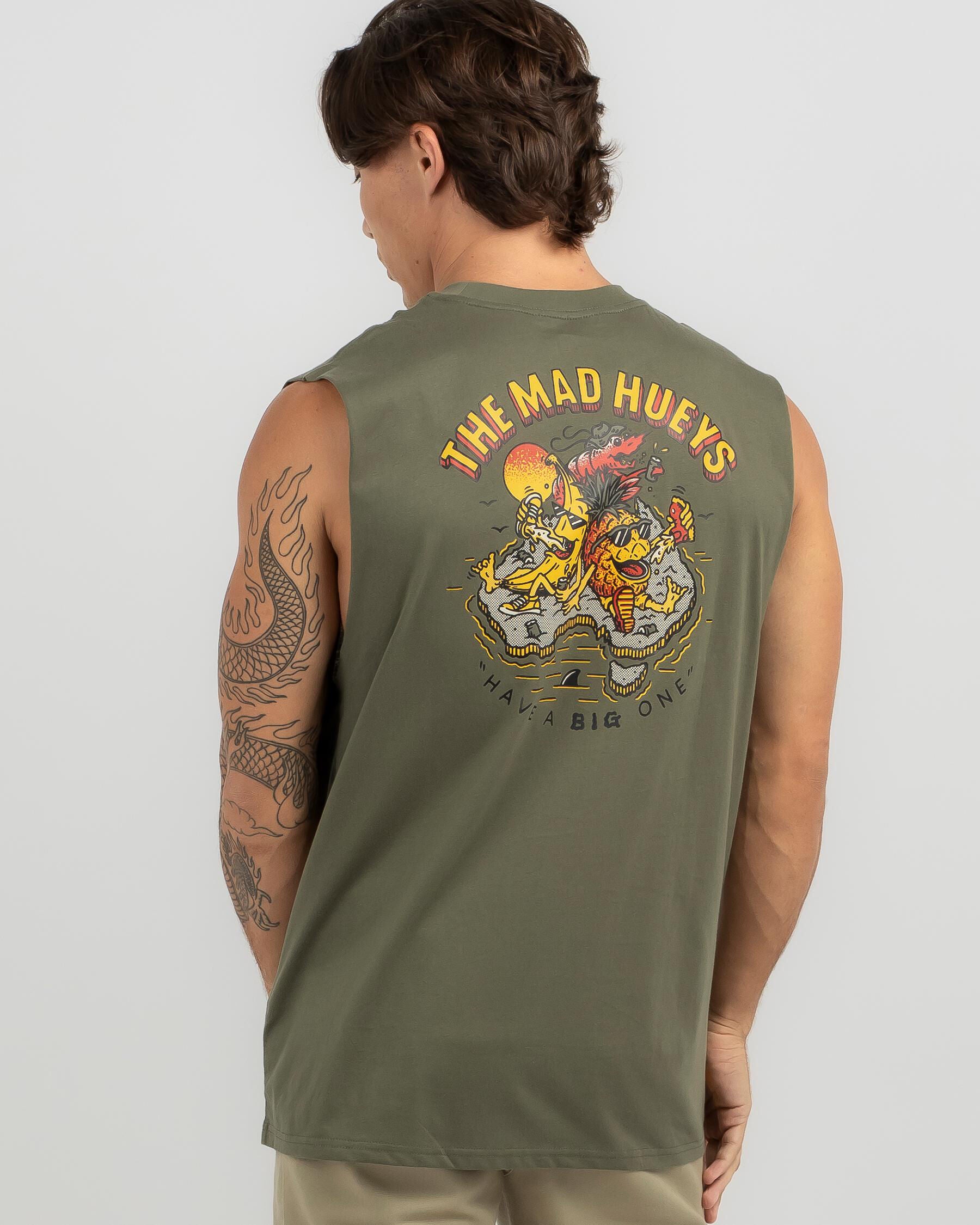 The Mad Hueys Men's Big Day For It Muscle Tank Top in Green