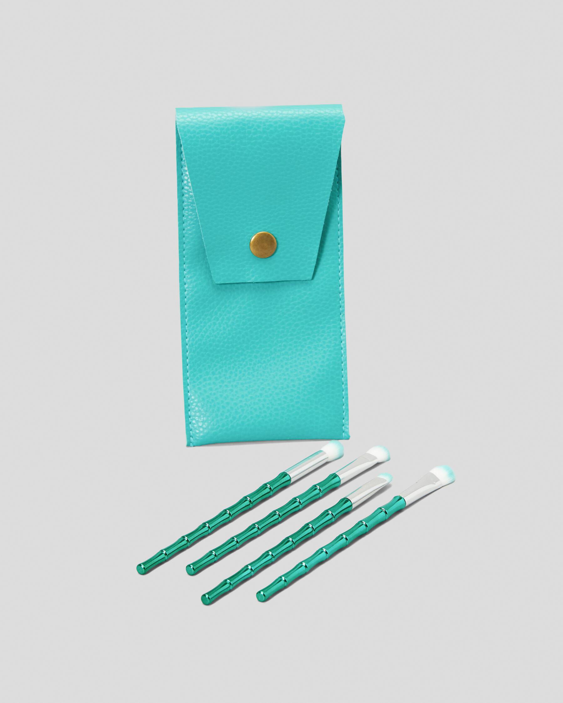 Mooloola Turquoise Makeup Brush Set in Blue