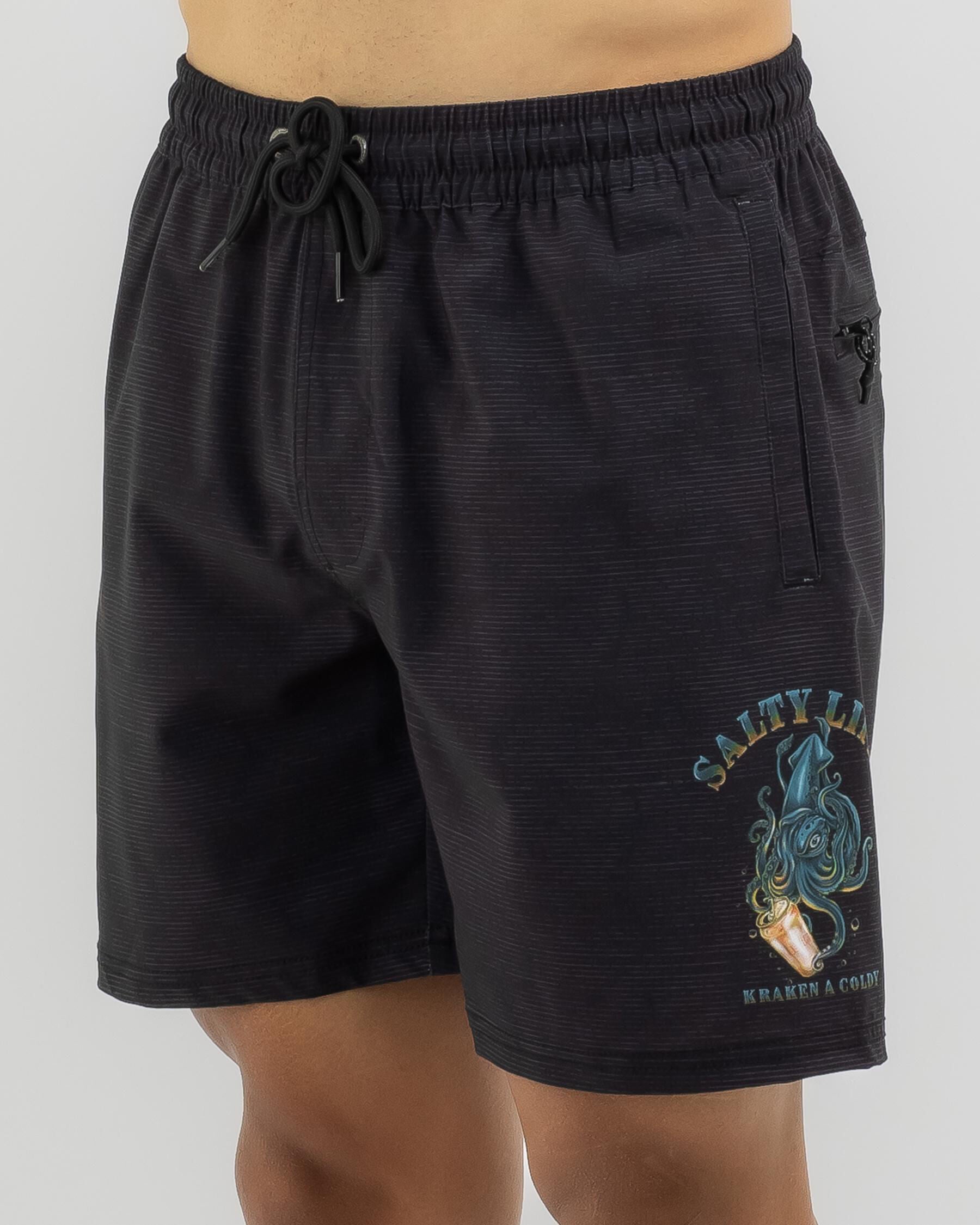 Salty Life Men's Coldy Mully Shorts in Black