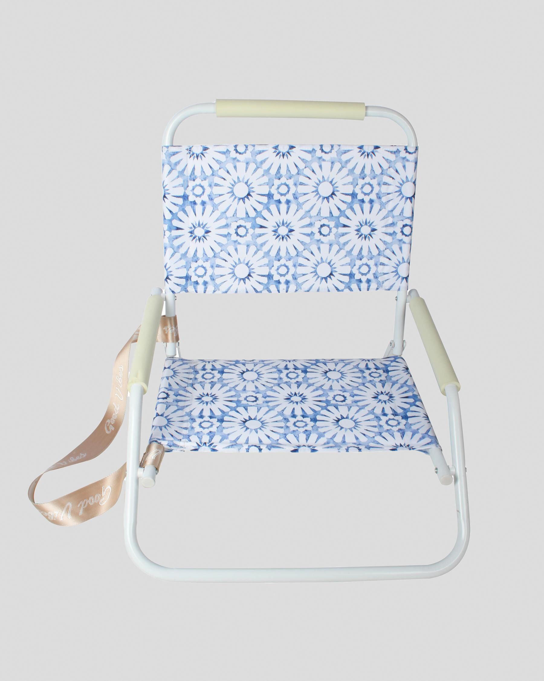 Mooloola Indigo Waters Beach Chair in Blue