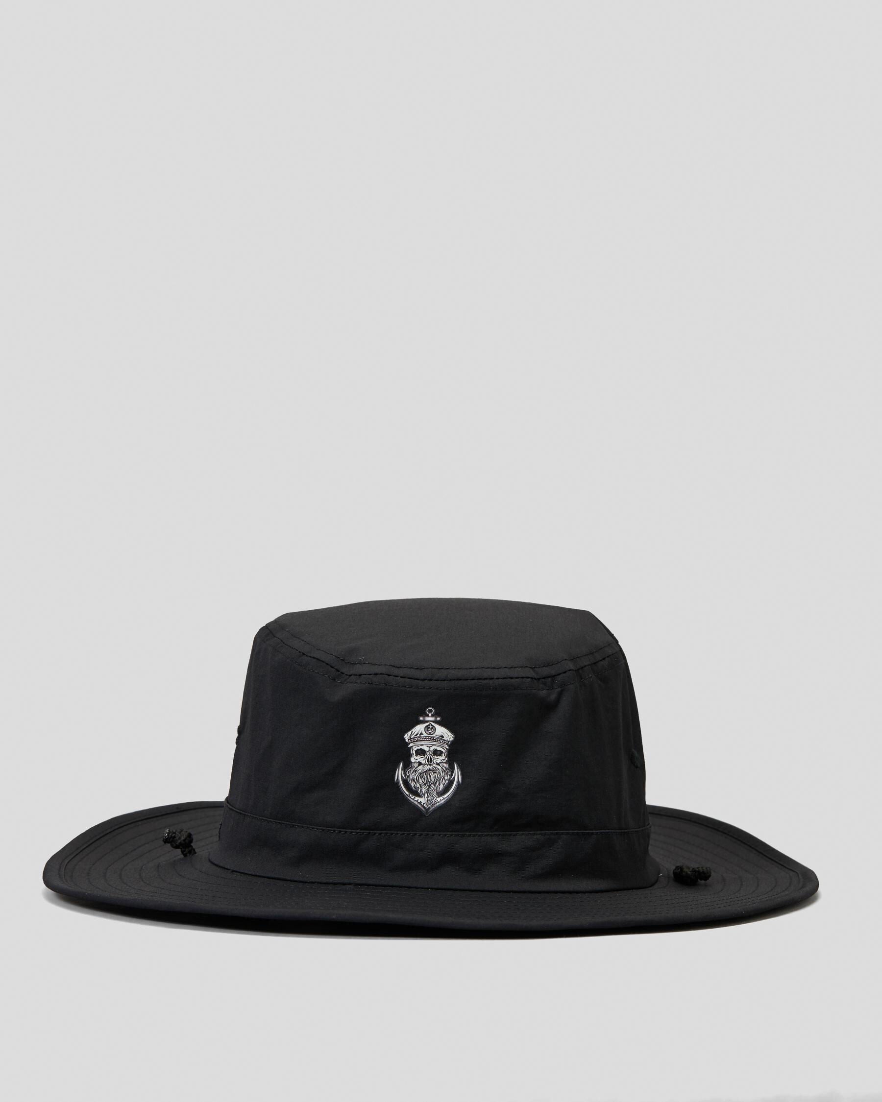 Salty Life Men's Anchors Wide Brim Hat in Black