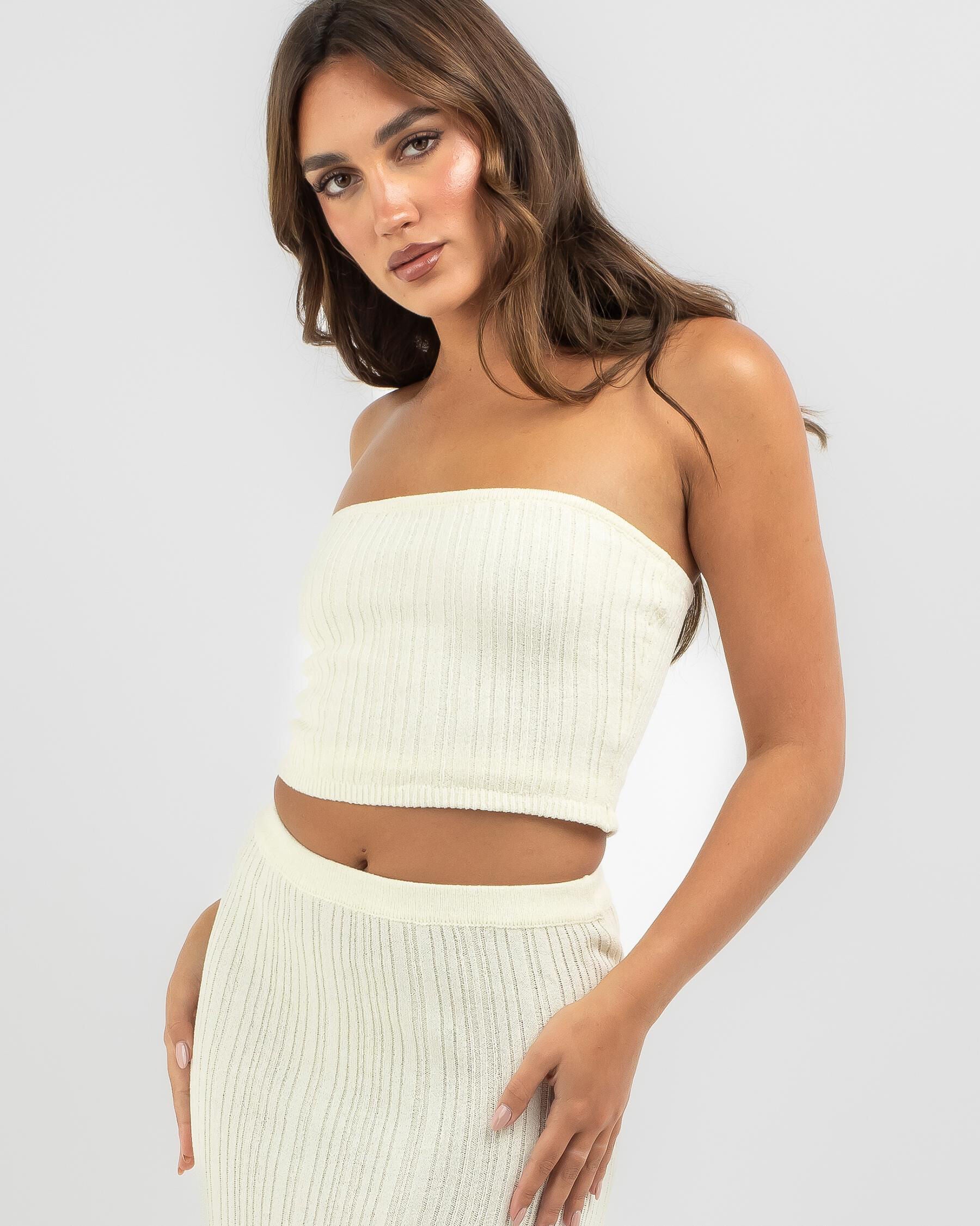 Ava And Ever Women's Chapman Knit Tube Top in Cream