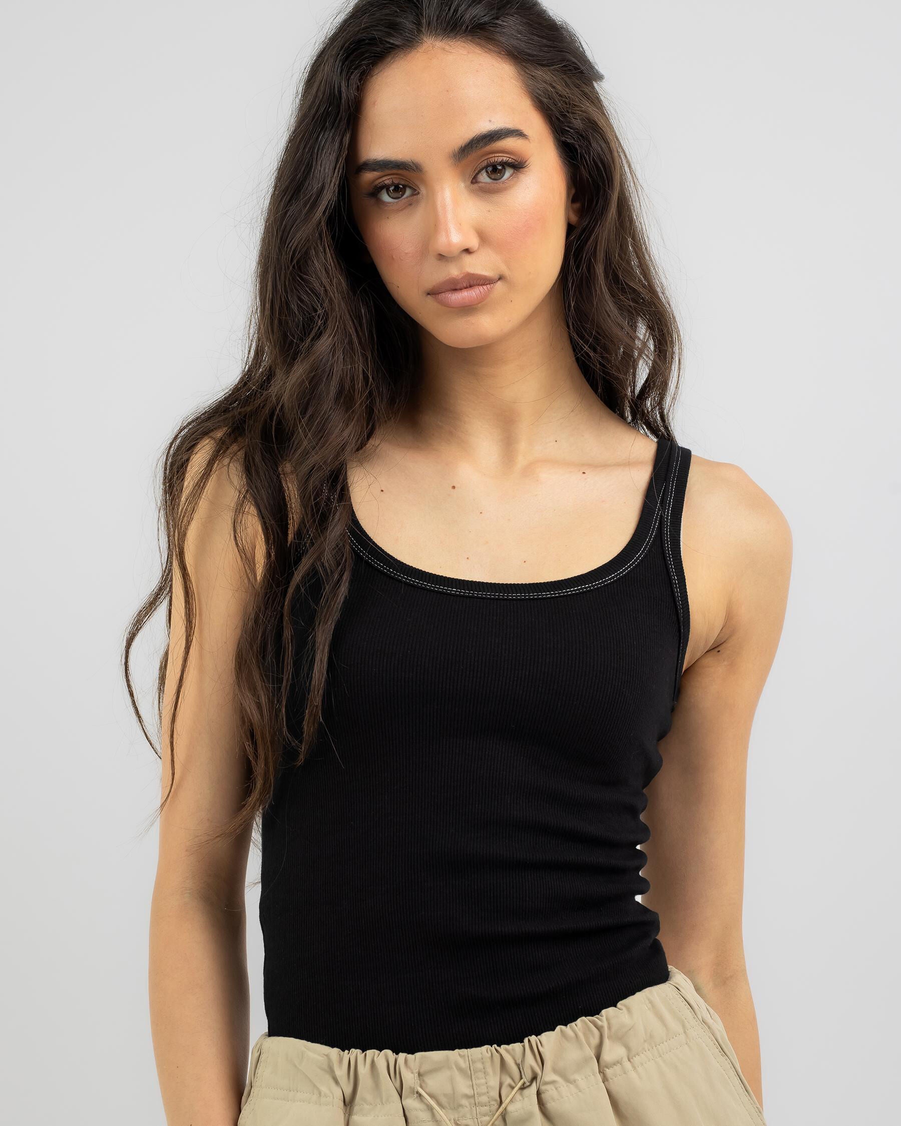 Paper Heart Women's Love Letter Basic Tank Top in Black