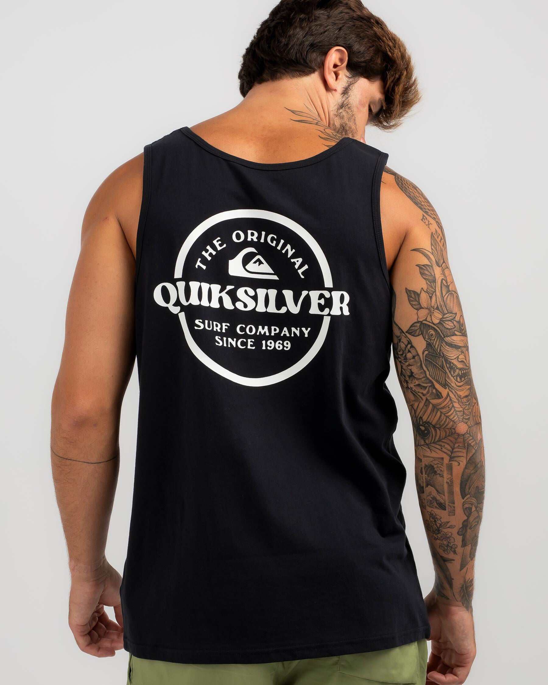 Quiksilver Men's Qs Circled Tank Top in Black