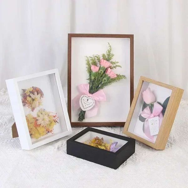 Wood Shadow Box Deep 3D Photo Frame Depth 3Cm Specimens Holder Pefect For Dried Wer Picture Shell Insect DIY Home Decor