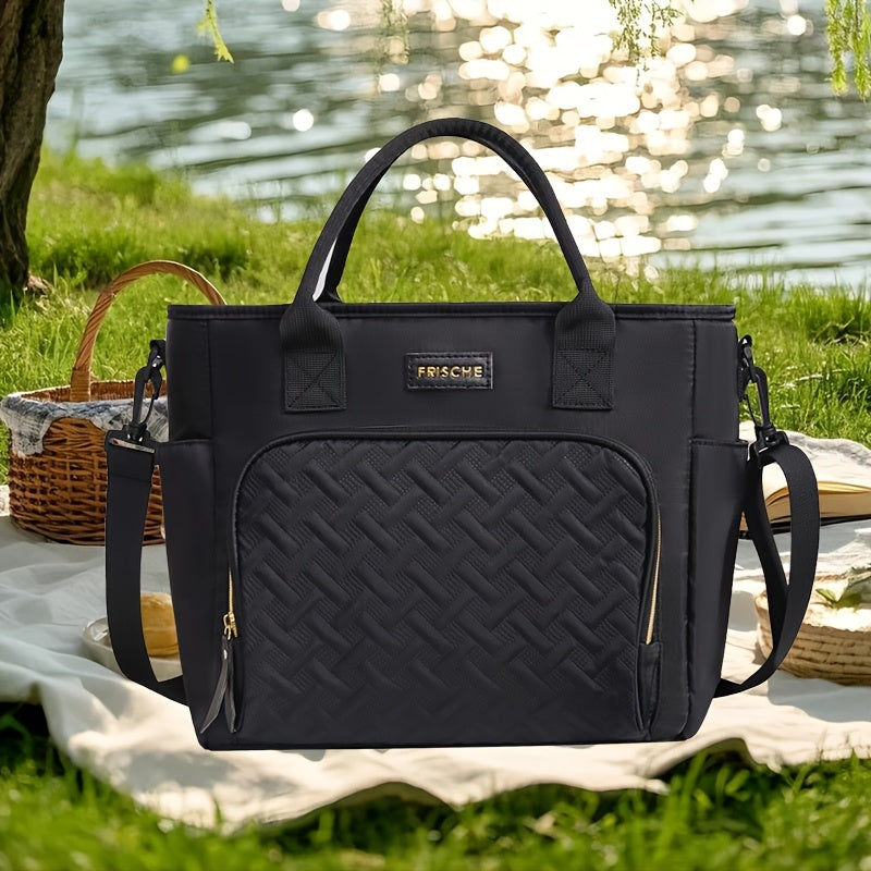 TEMU 11l Taro Purple Portable Insulated Picnic Bag, Outdoor Handbag, Lunch Box, Bento Bag, Refrigerated Or Heated For Hours, Suitable For Camping,