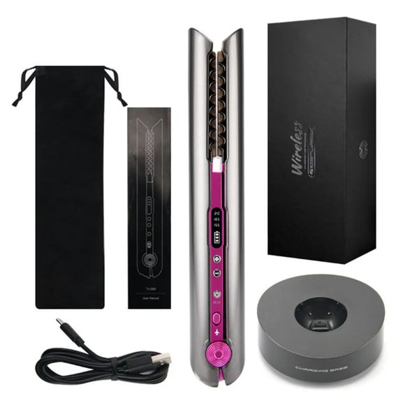 Hair Straighteners Professional Hair Straightener Ceramic Flat Iron Straightening Curling Iron USB Rechargeable Hair Curler Wireless Straigh