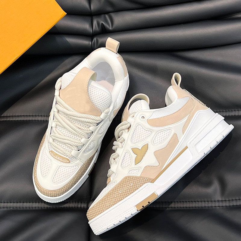 Mens Classic Street Skateboarding Designer Daily Bread 25SS High Texture Wear Fashion Sneakers Anti Slip Sole Fixed Thickness Strap f16 schoenen