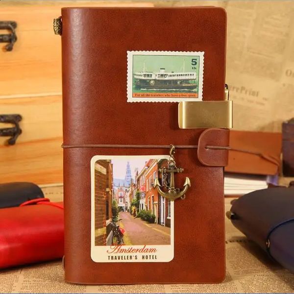 A5 A6 Vintage Journey Sketchbook Notebook Leather Blank Papers Spiral Dairy Memo Sketch Book Birthday Gift 241223