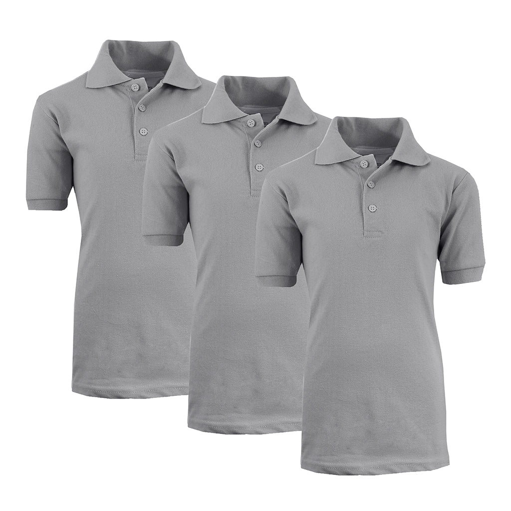 Boys' School Uniform Polo (3-Pack) - XBE-62-HG-HG-HG/14