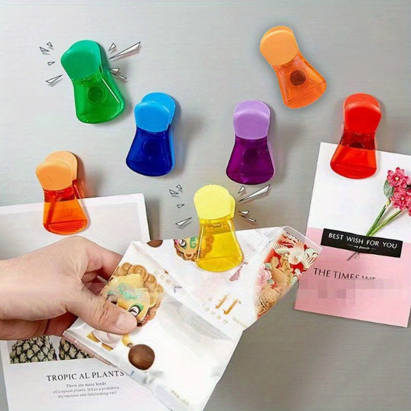 TEMU Bag Clips, 7pcs Food Chip Snack Bag Sealing Clips, Color Refrigerator Magnet Clips Clips For Home Kitchen Storage, Mini House Kit