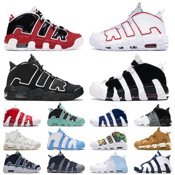 Uptempos scottie pippen Basketball Shoes White Varsity Red Black OG Original Bulls Hoops Pack Knicks Tri-Color Obsidian Trainers University