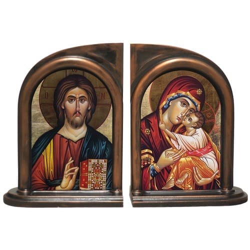 Icon Jesus and Mary Bookends