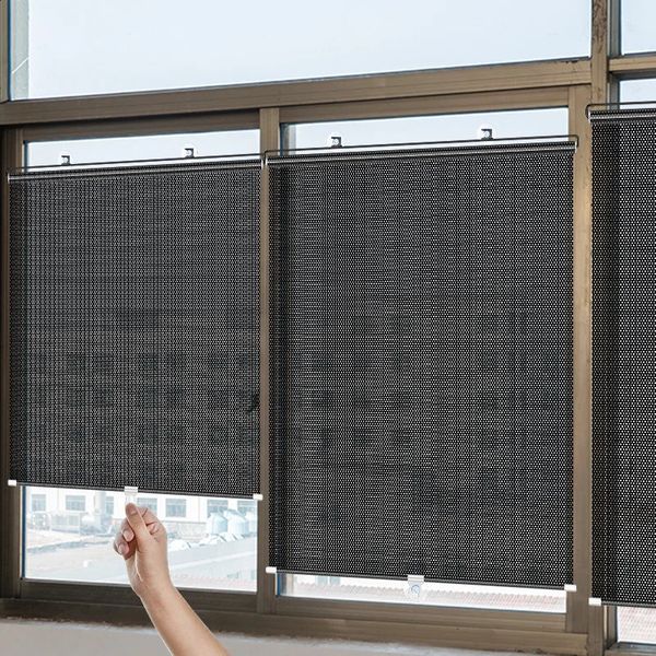 Universal Roller Blinds Suction Cup Sunshade Blackout Curtain Car Bedroom Kitchen Office Window Sunshading Curtains Nailfree 240804