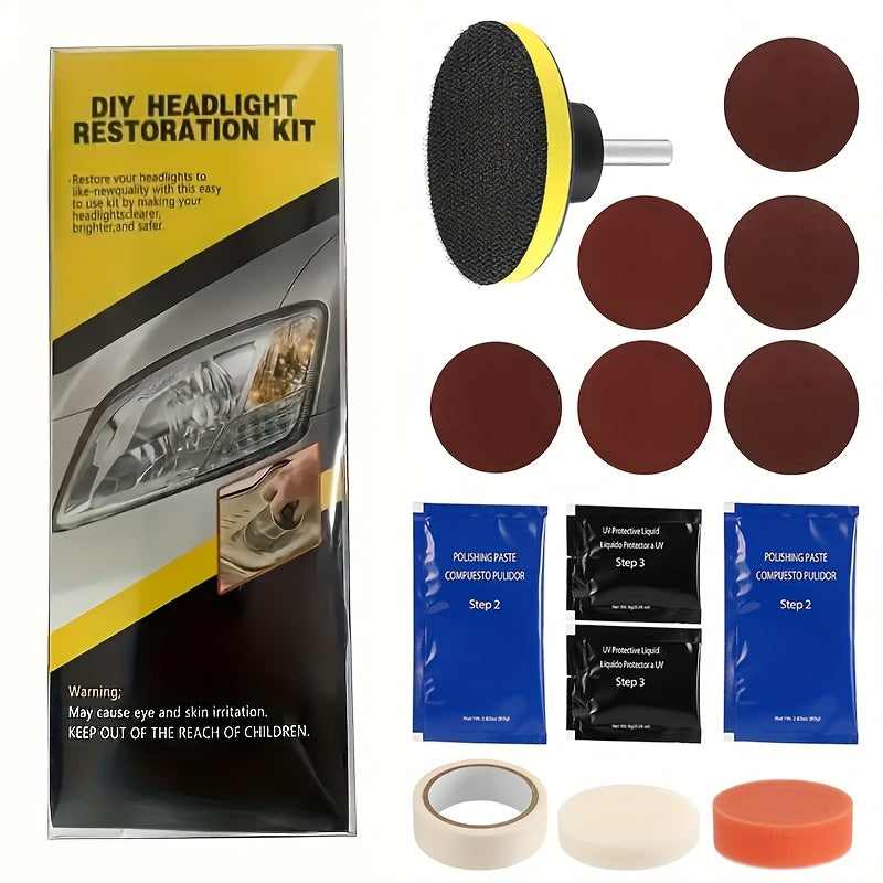 TEMU Car Headlight Repair Polishing Kit Headlight Repair Kit Car Light Polisher Cleaning Cream Car Refurbishing Agent