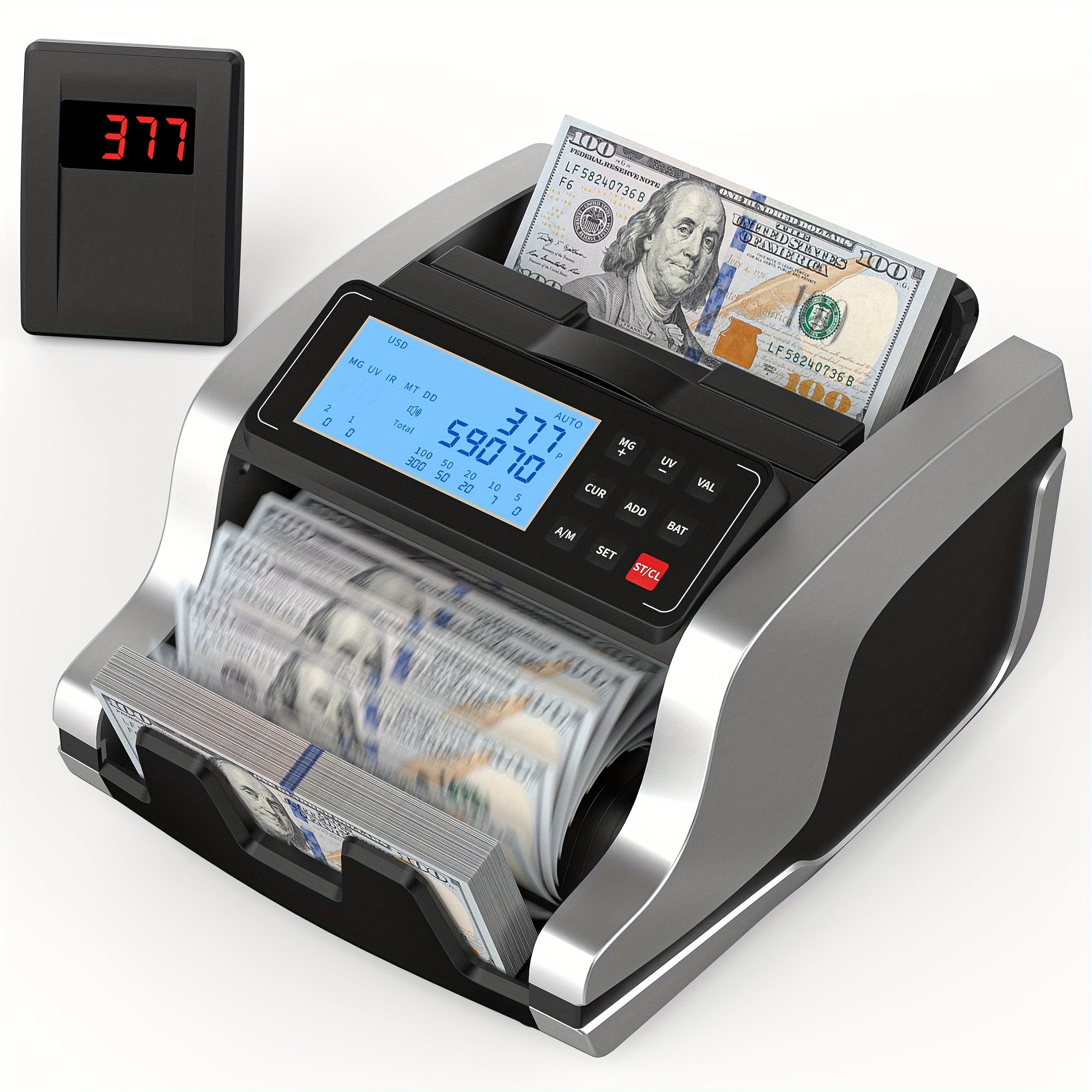 TEMU Money Counter Machine With Value Bill Count, Uv-mg-ir-mt-dd Detection For Dollar Euro Cash, Bill Counter Machine With Count-add-batch-auto ,