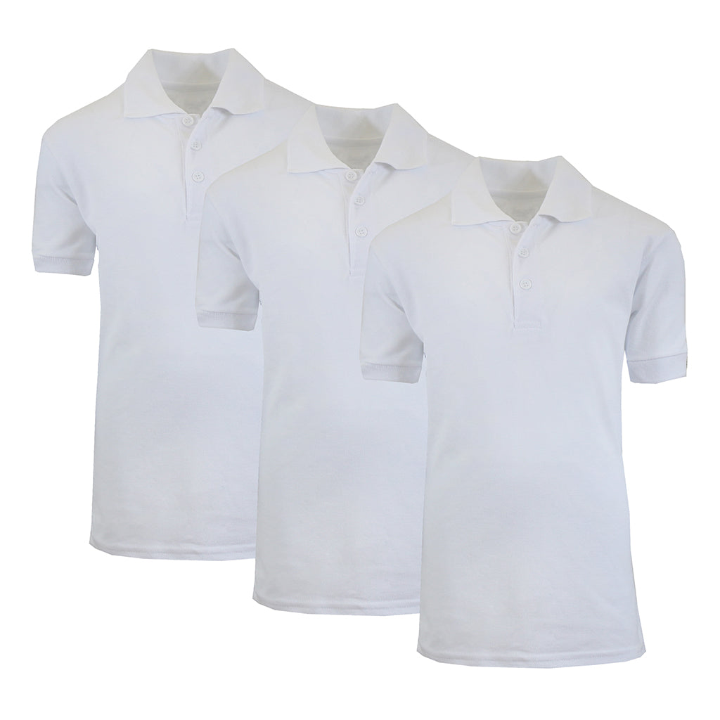 Boys' School Uniform Polo (3-Pack) - XBE-81-W-W-W/16
