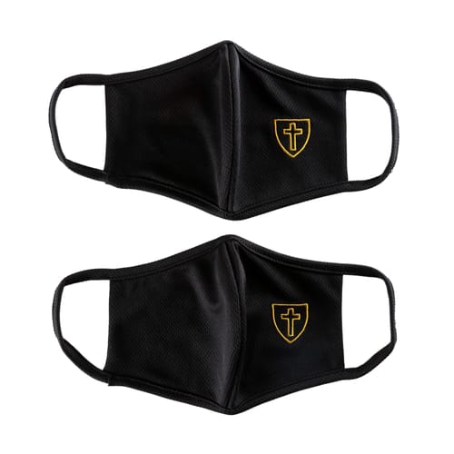 Children's Face Mask with Cross, Black (Pack of 2)