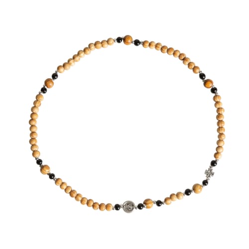 Miraculous Medal Rosary Stretch Necklace-Bracelet with Gold Medal